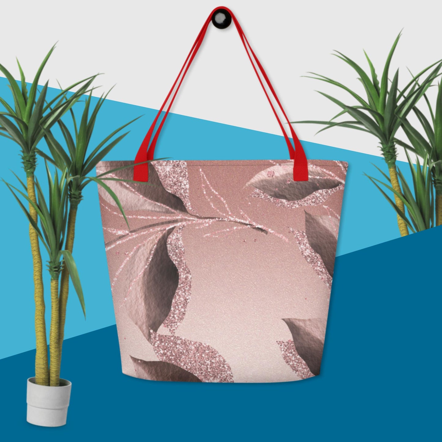 Rose Gold, All-Over Print Large Tote Bag
