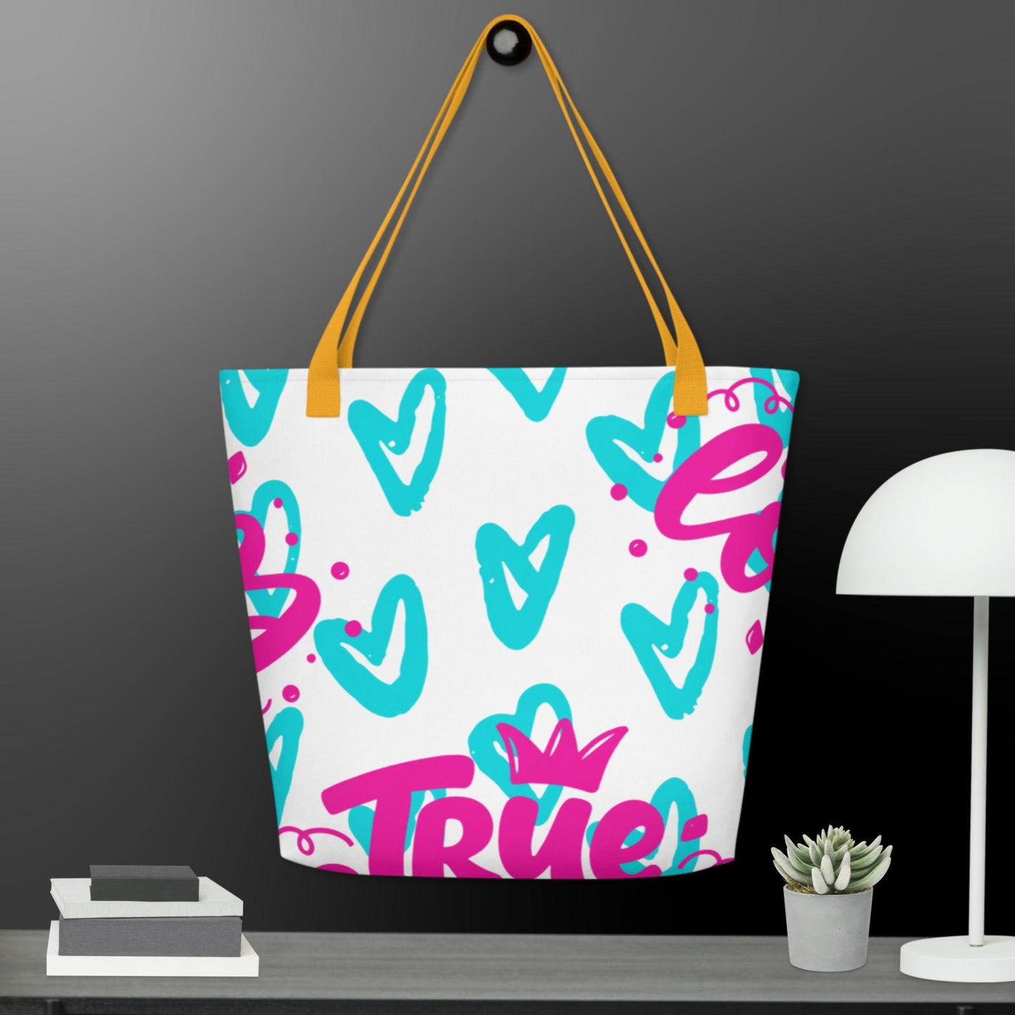 True Love, Hearts, All-Over Print Large Tote Bag