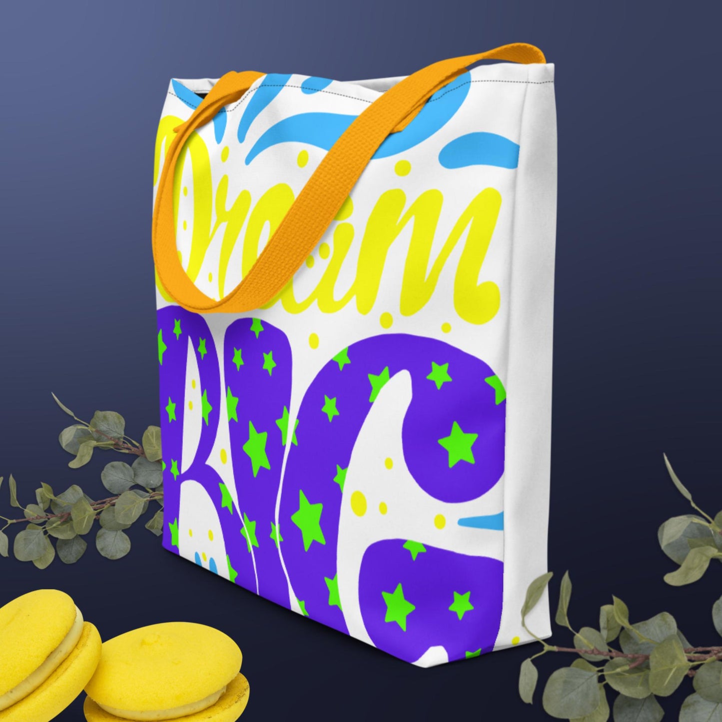 Dream Big, All-Over Print Large Tote Bag