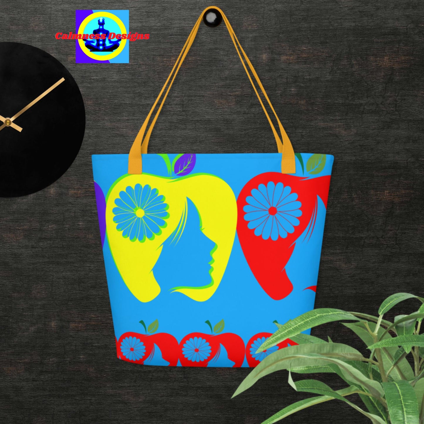 Calmness Designs Beauty Apples, All-Over Print Large Tote Bag