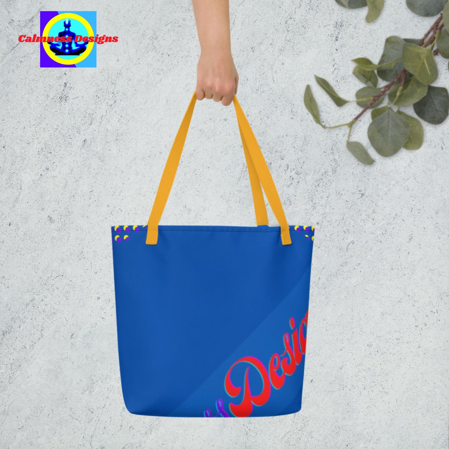 Calmness Designs, Designer's Styles, All-Over Print Large Tote Bag