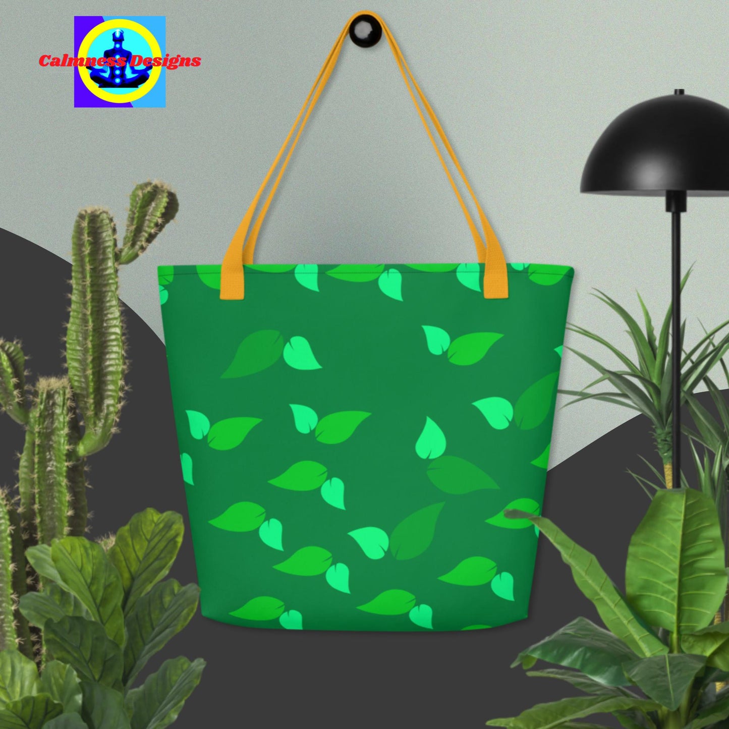 Beautiful Green Leaves, All-Over Print Large Tote Bag