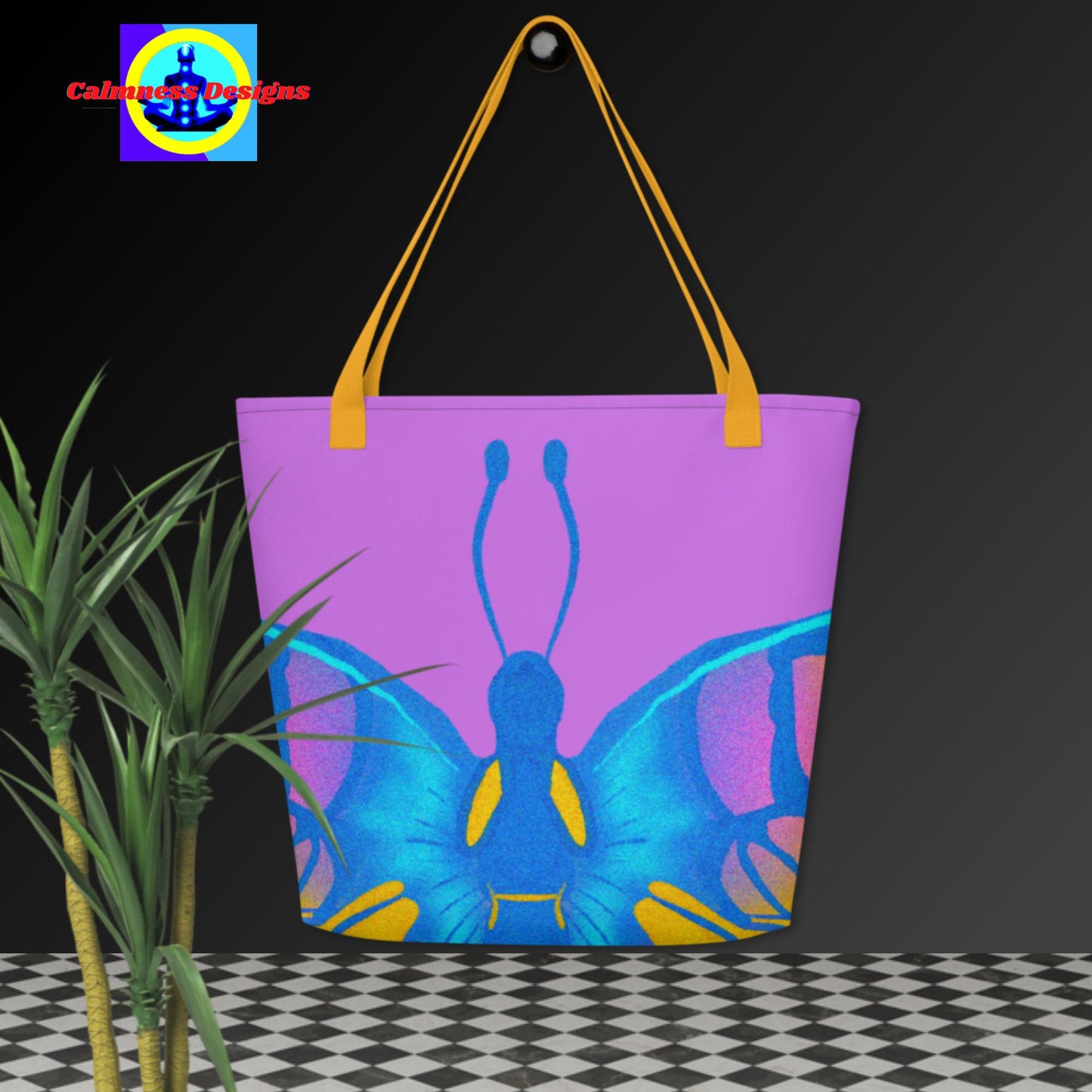 Tiger Butterfly, Designer's Styles, All-Over Print Large Tote Bag