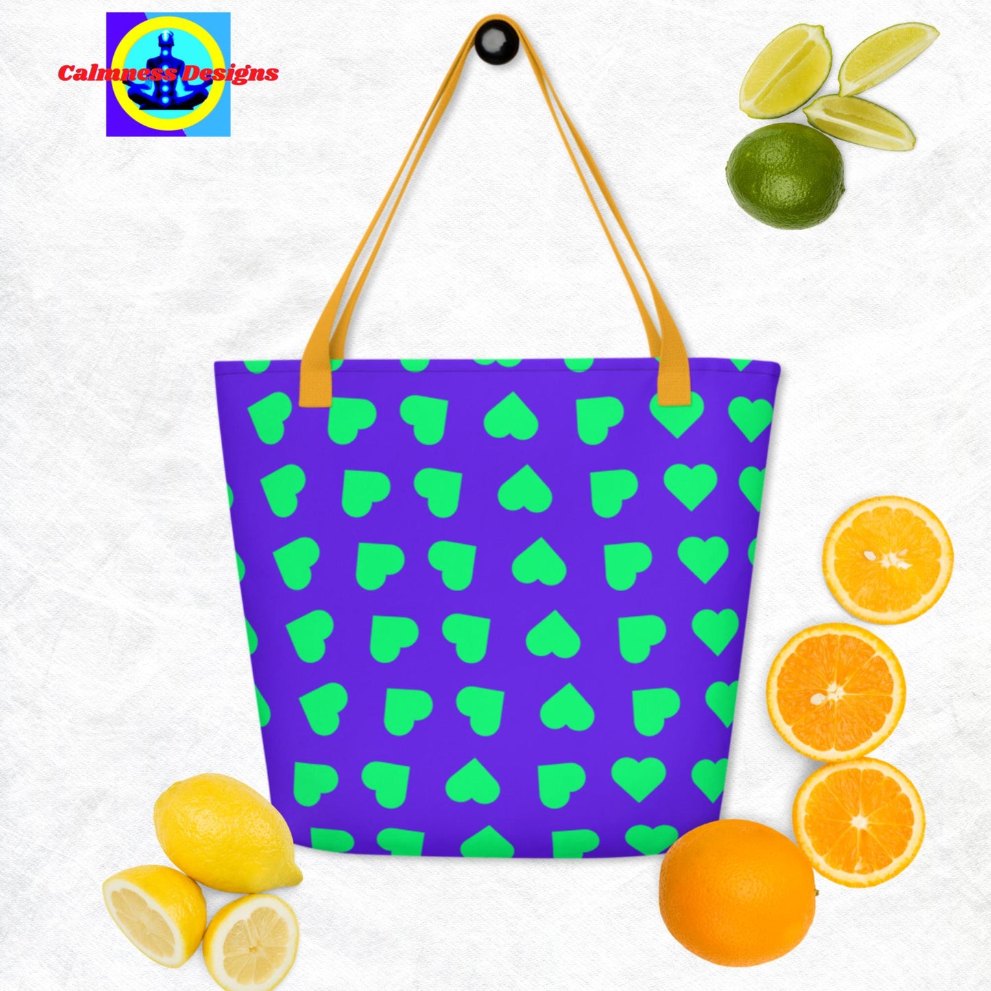 Hearts Of Love, Designer's Styles, All-Over Print Large Tote Bag