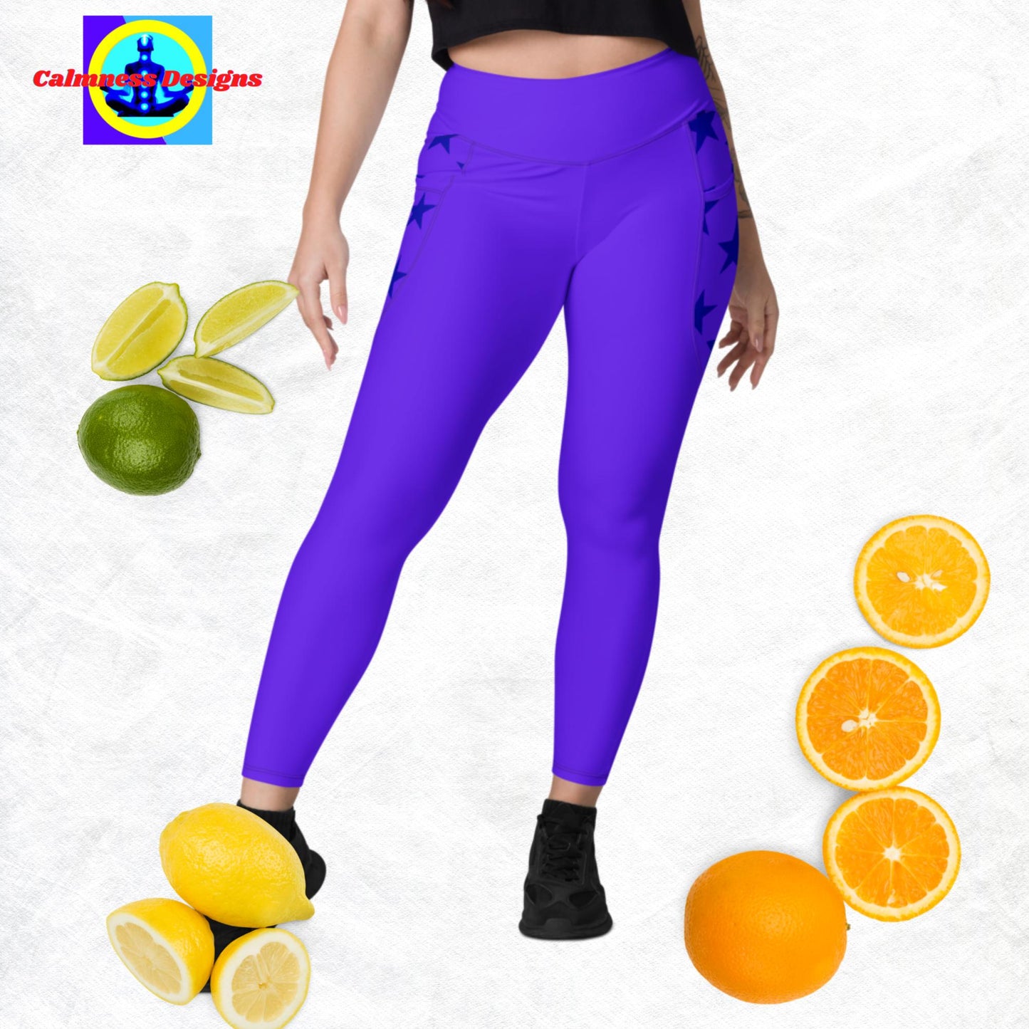 Calmness Designs, Creative Designs With Stars, Leggings with pockets