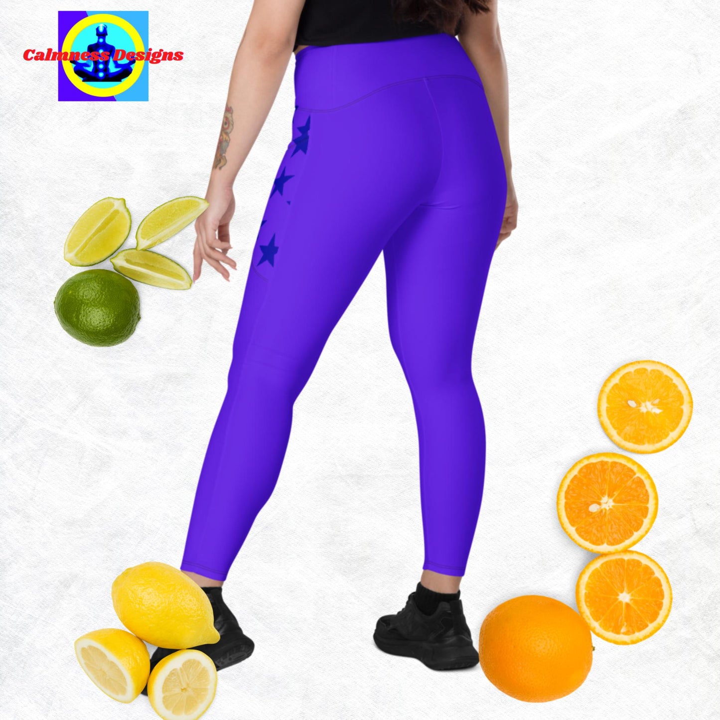 Calmness Designs, Creative Designs With Stars, Leggings with pockets