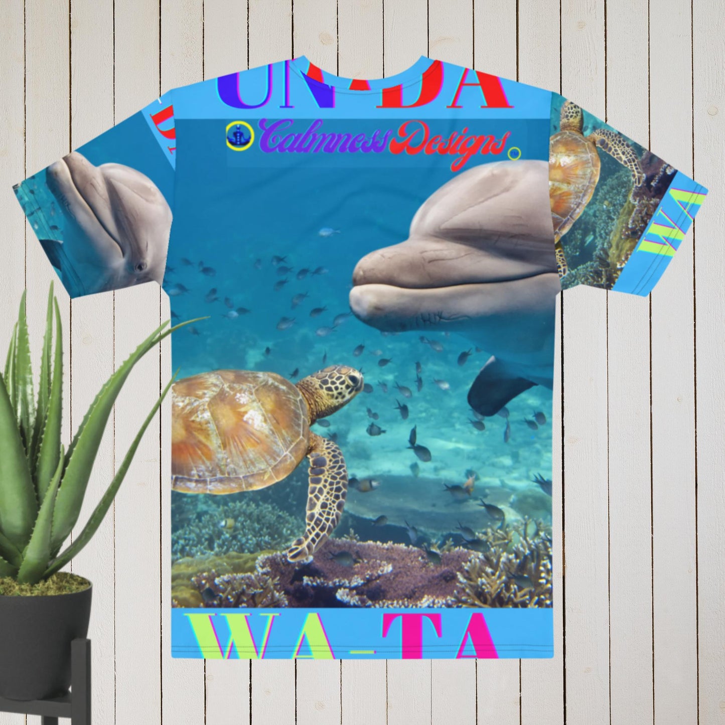 Dolphin and Turtle, Under-Water, Fishes, UN-DA WA-TA, Men's t-shirt