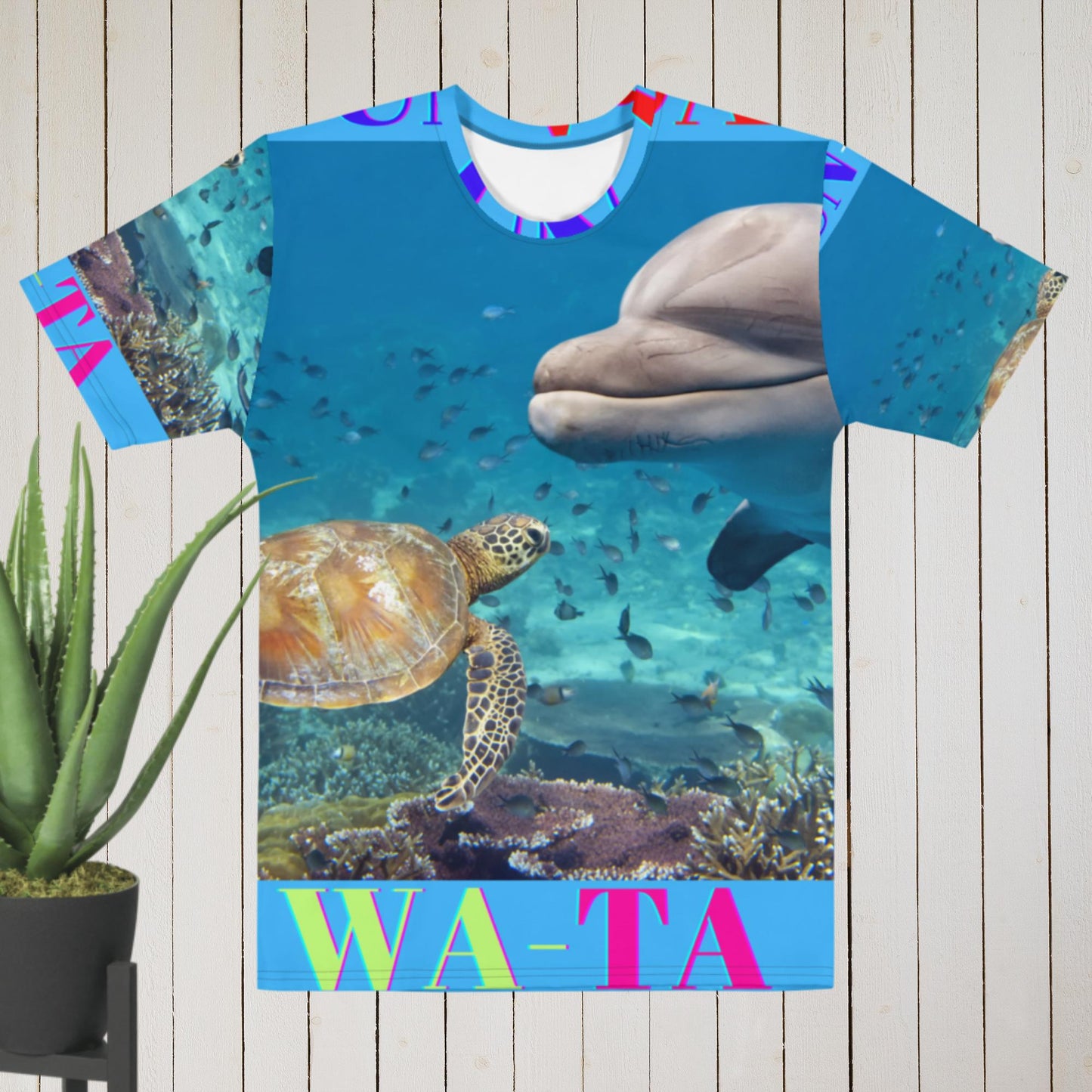 Dolphin and Turtle, Under-Water, Fishes, UN-DA WA-TA, Men's t-shirt