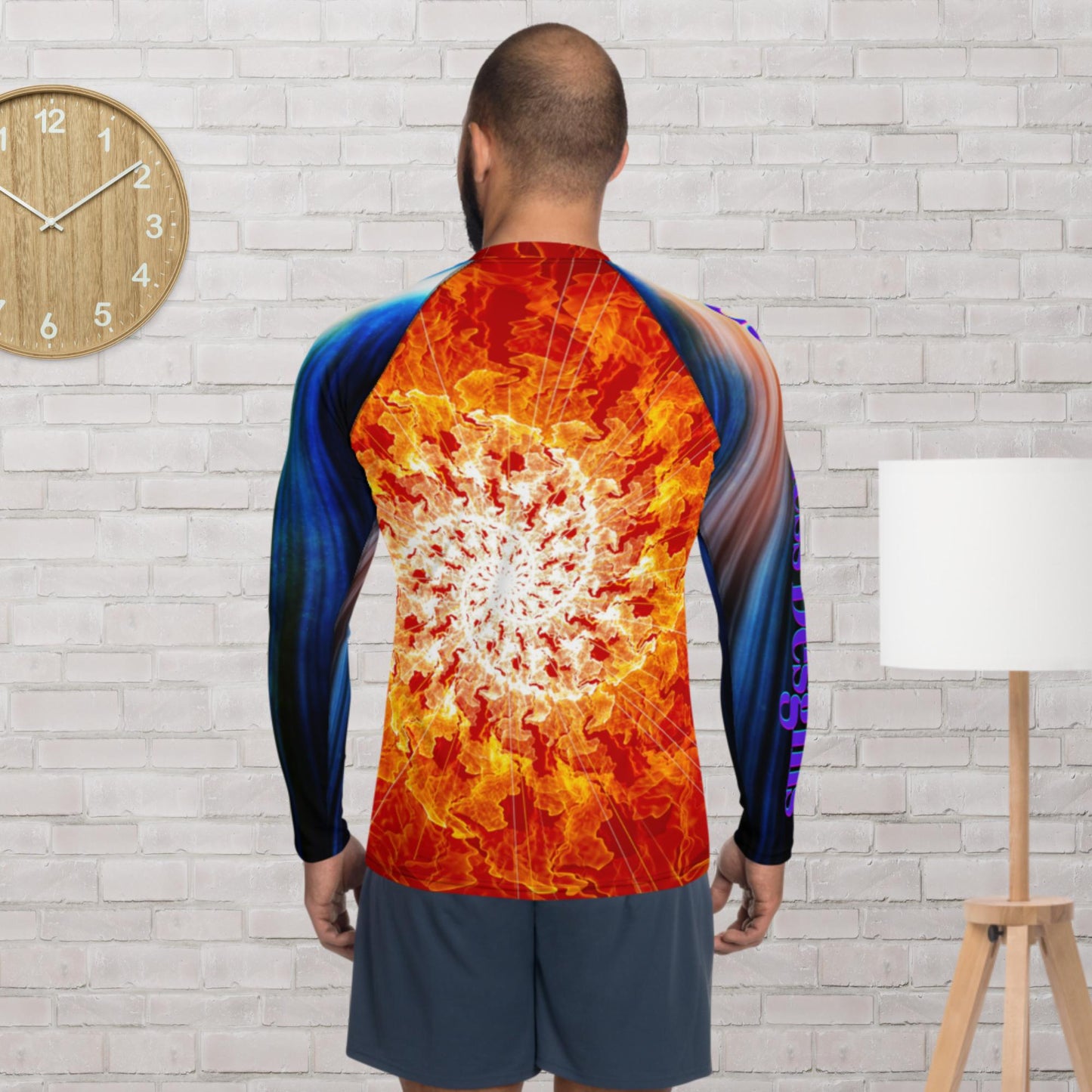 Powerful and Bright Abstract Sun, Color, Men's Rash Guard