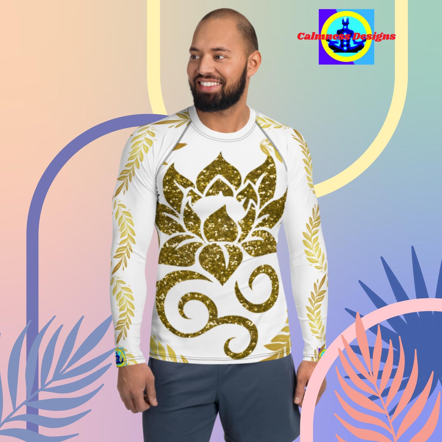 Calmness Designs Ornament Line, Men's Rash Guard