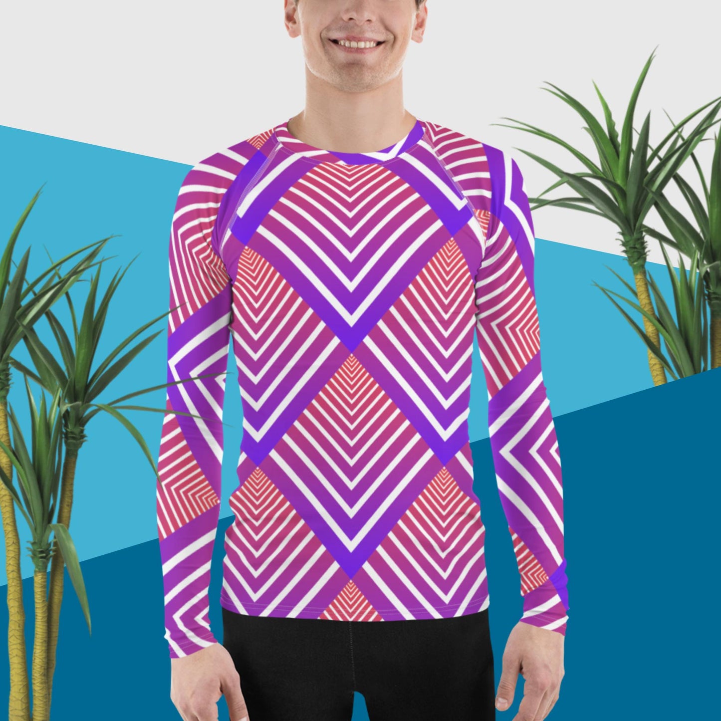 Modular Abstract Pattern-01, Men's Rash Guard