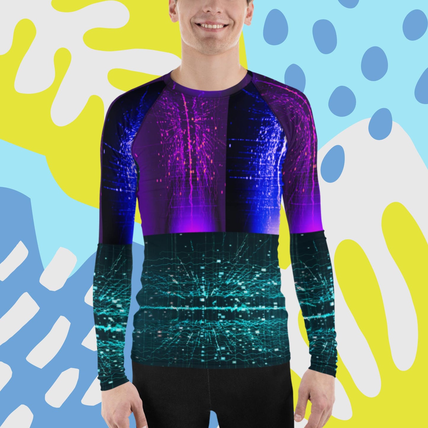 crypto-currency network security system concept, Men's Rash Guard