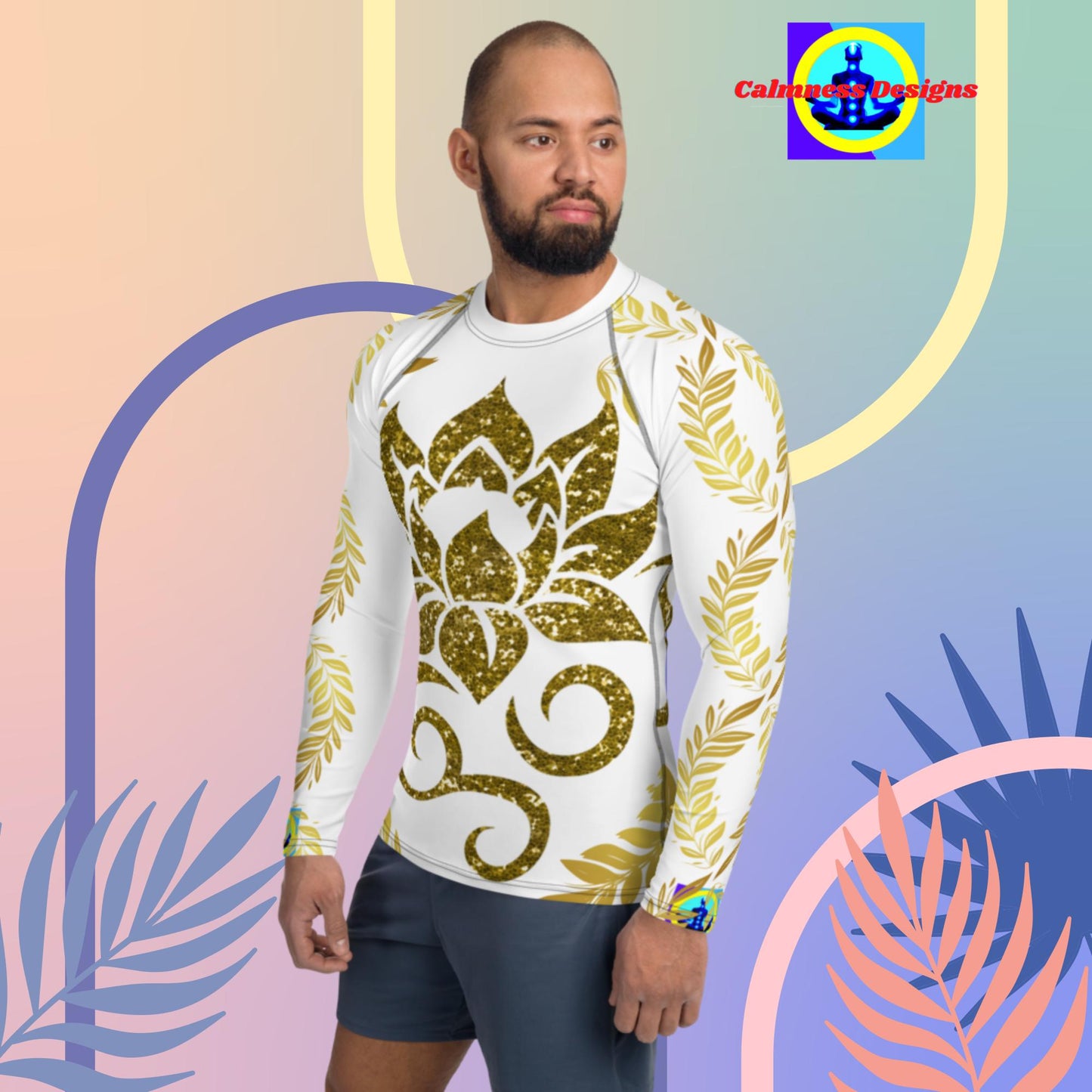Calmness Designs Ornament Line, Men's Rash Guard
