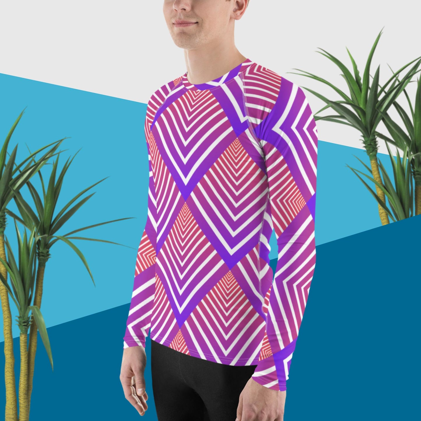 Modular Abstract Pattern-01, Men's Rash Guard