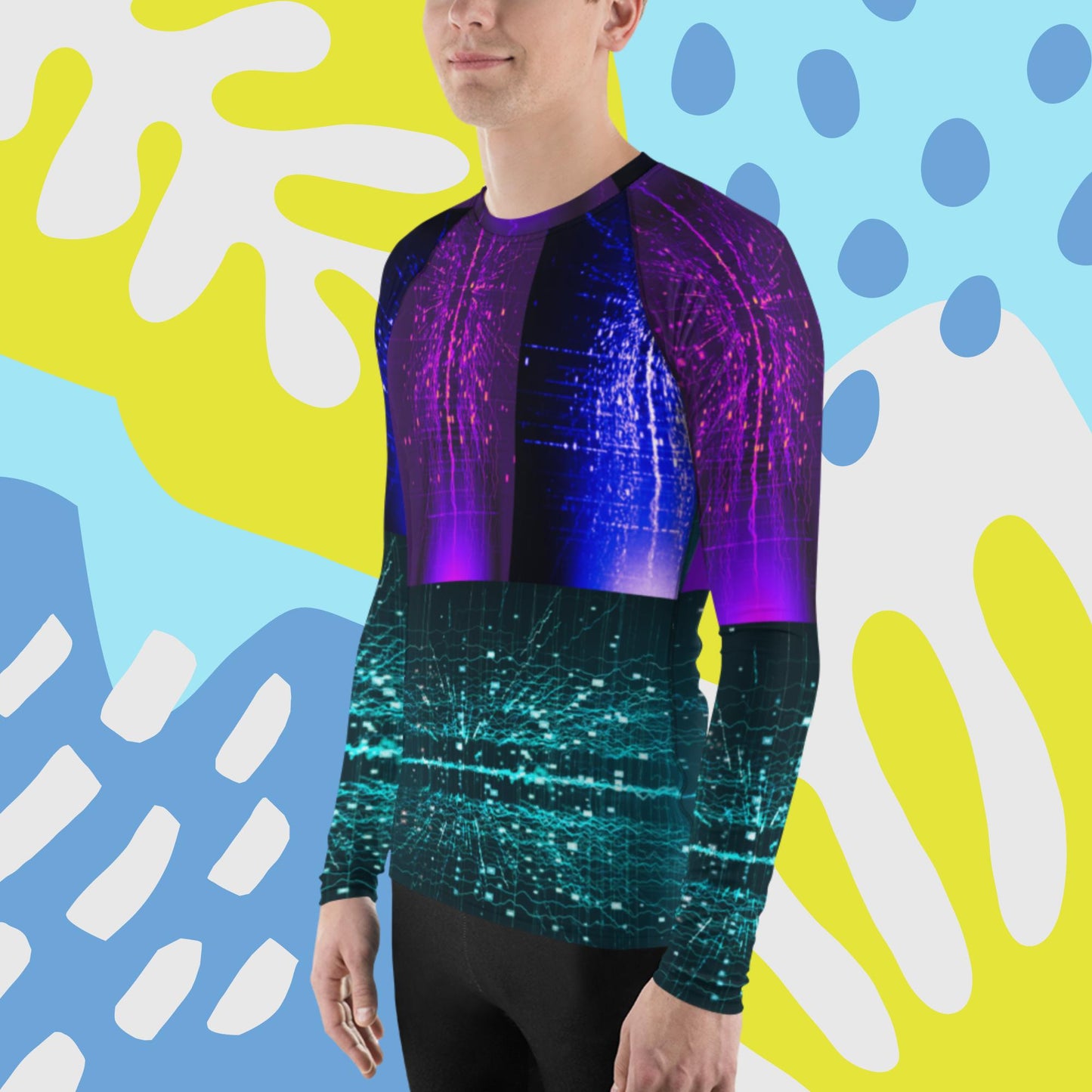 crypto-currency network security system concept, Men's Rash Guard