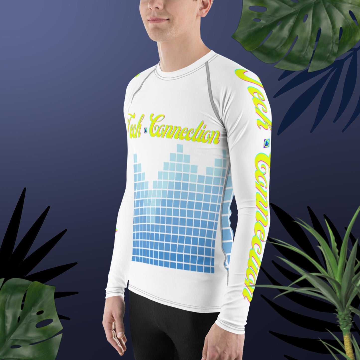 Square Tech-Connections, Men's Rash Guard