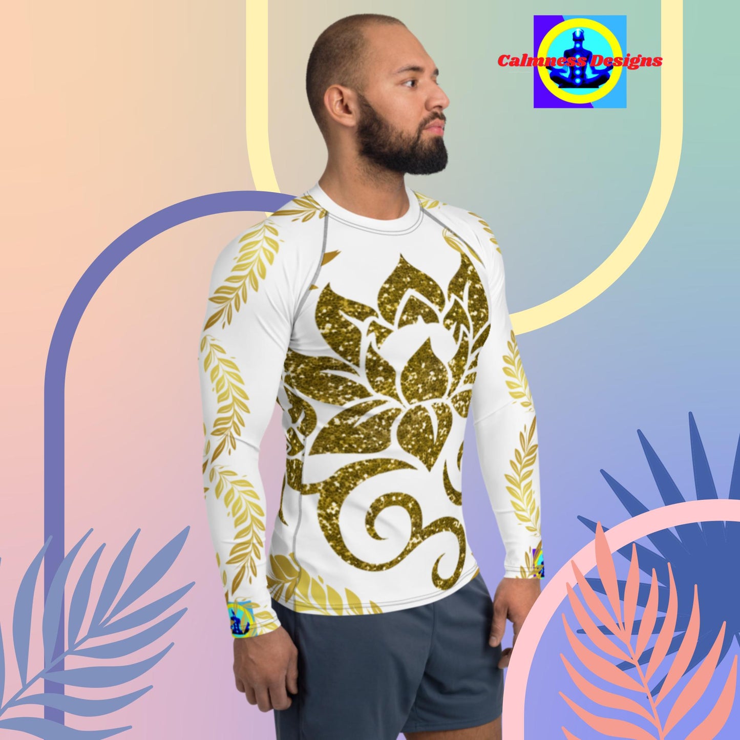 Calmness Designs Ornament Line, Men's Rash Guard