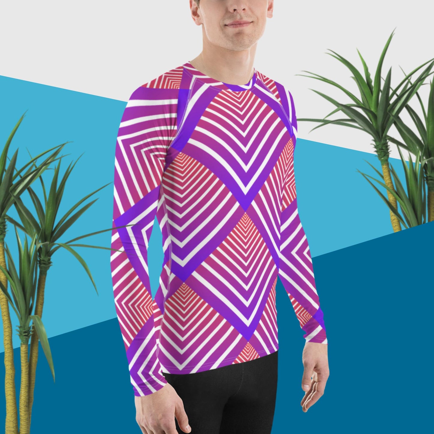 Modular Abstract Pattern-01, Men's Rash Guard