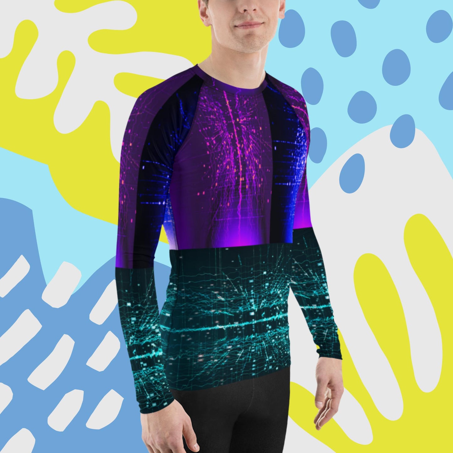 crypto-currency network security system concept, Men's Rash Guard