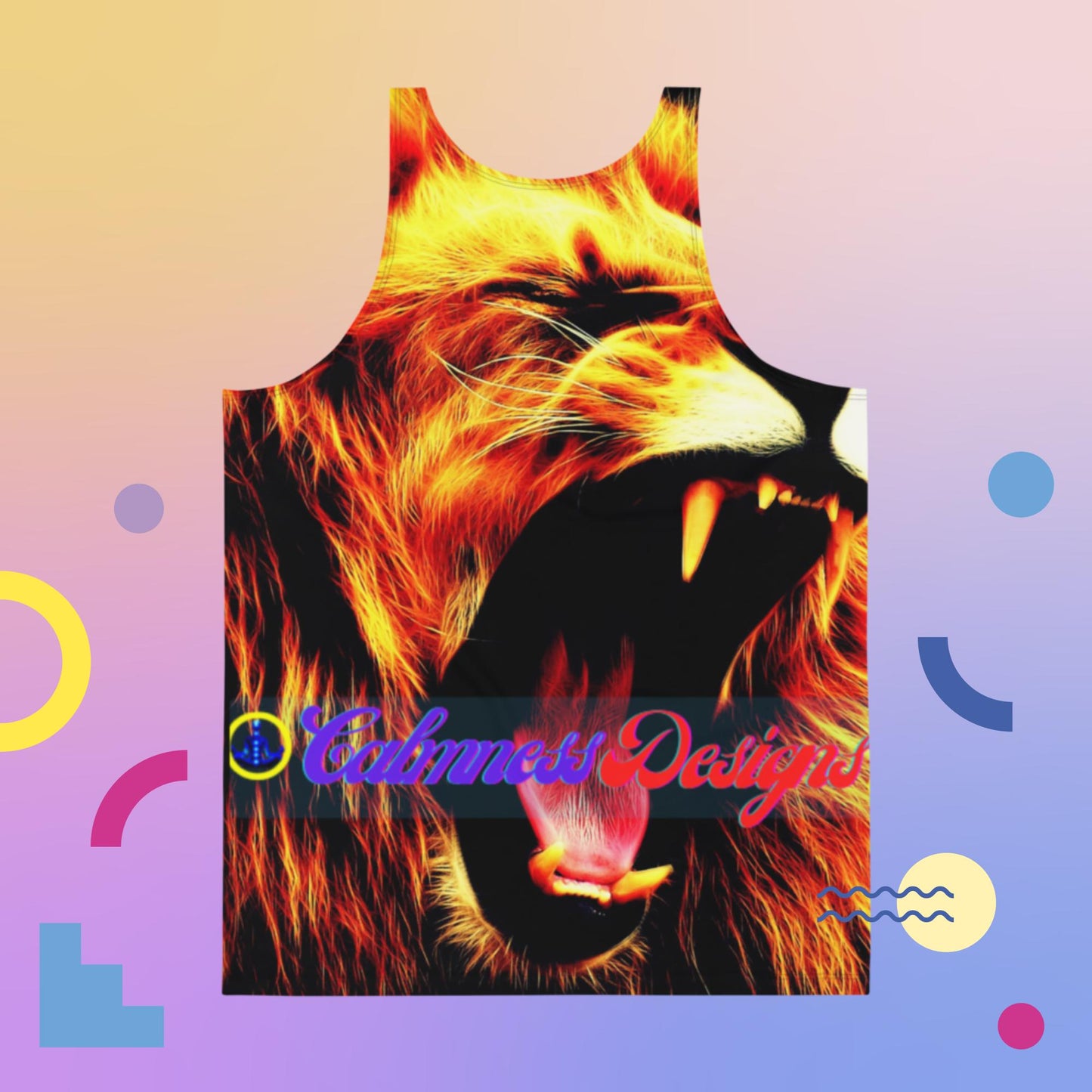 Lion-Head, Lion Mouth, Big Tooth, Unisex Tank Top