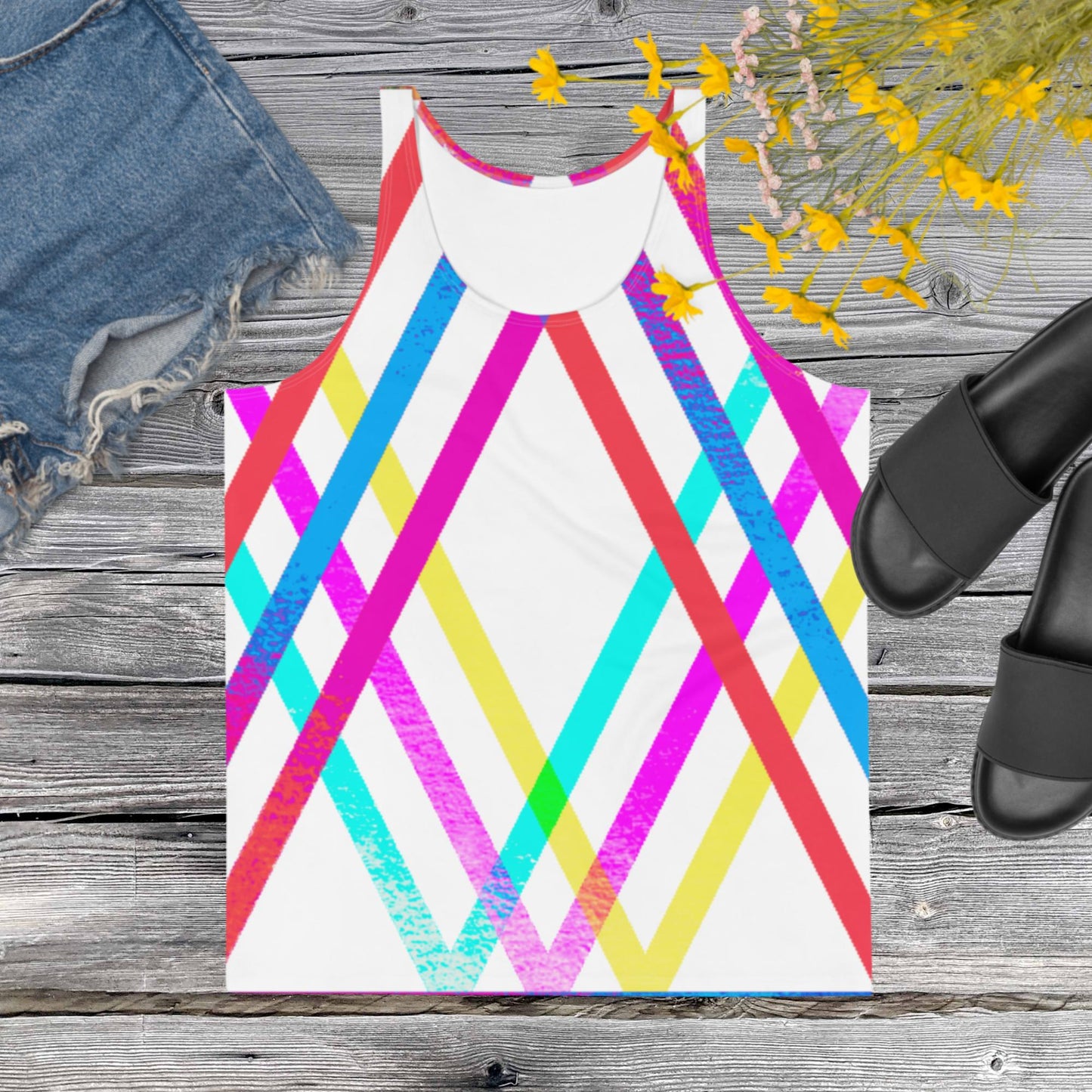 Designs Colorful, Parallels Lines, Unisex Tank Top