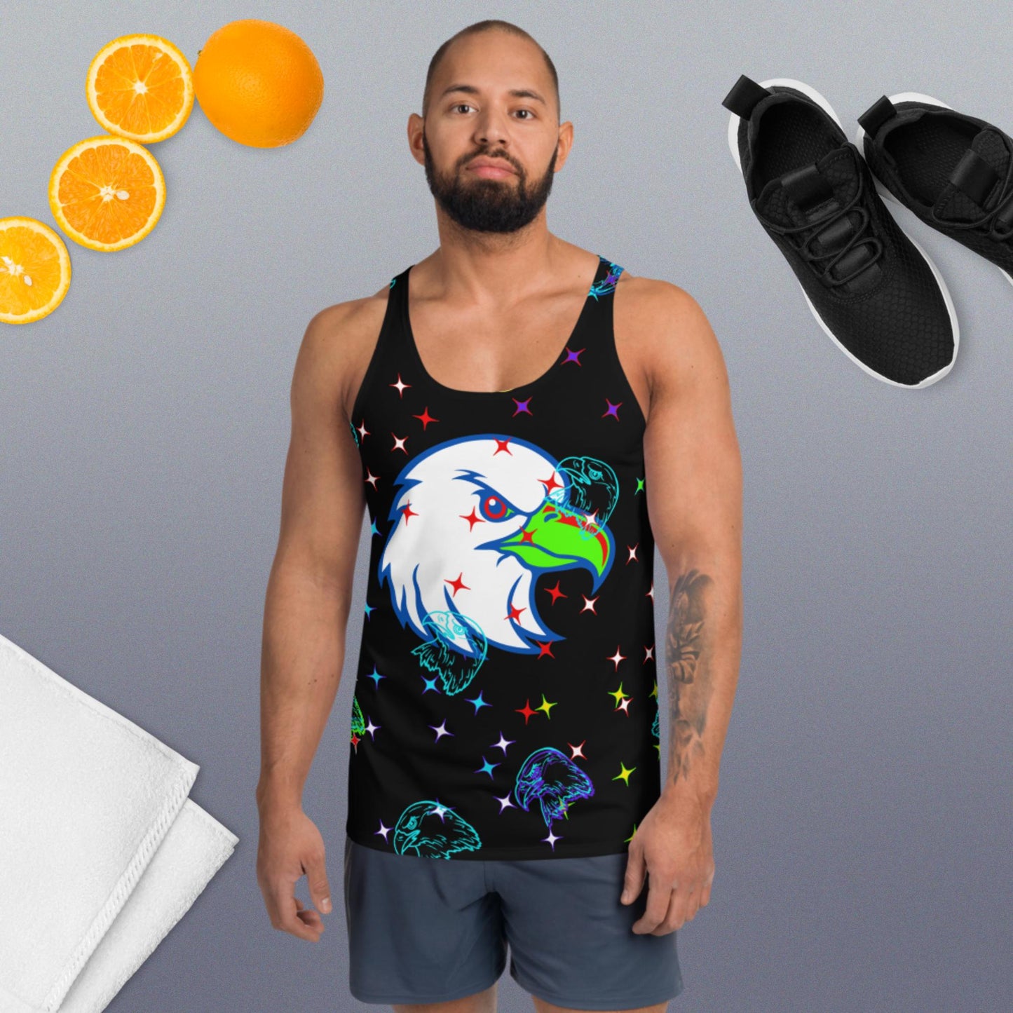 Bald-Head Eagle's, Star's Eagle's, USA,, Unisex Tank Top