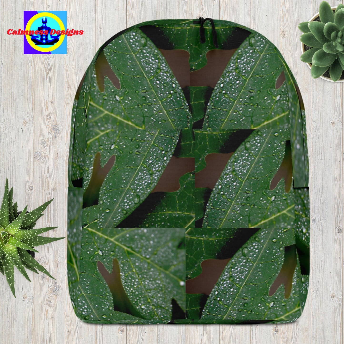 Wet Hydrangea Leaves, Minimalist Backpack