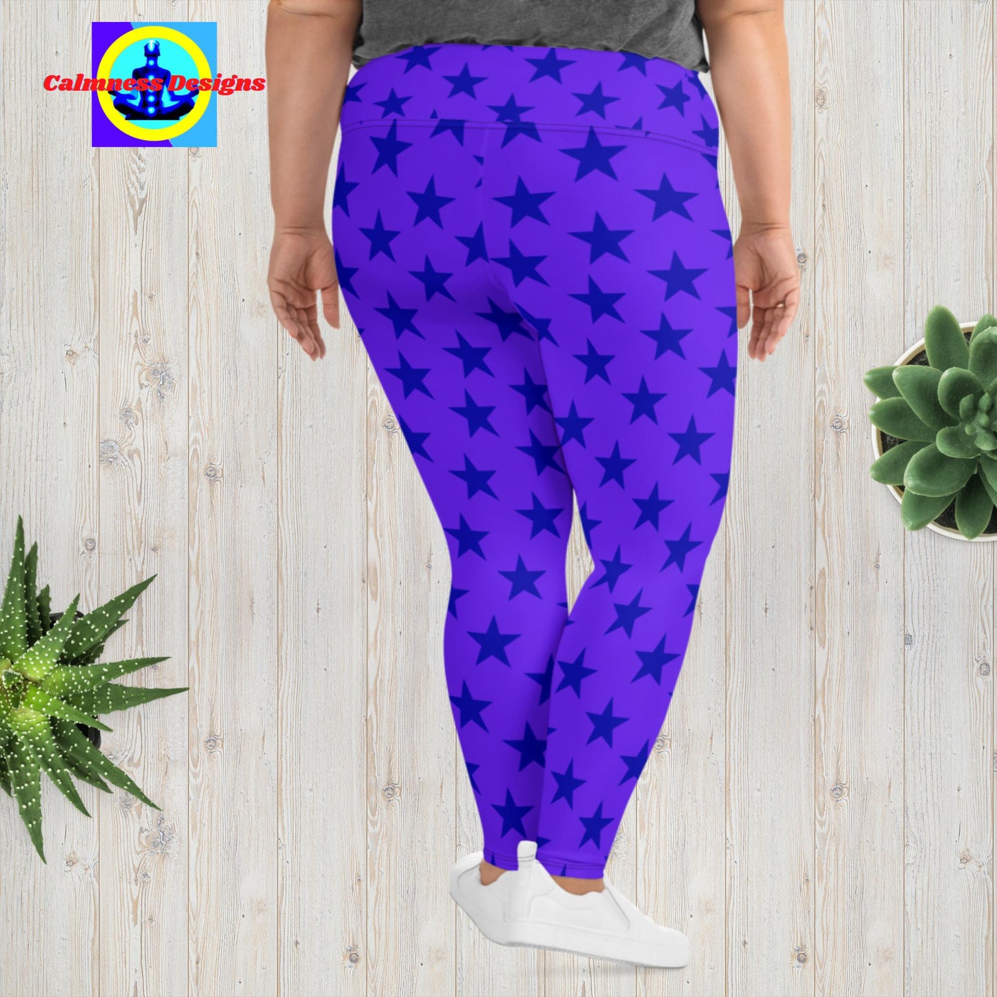 Calmness Designs, Creative Designs With Stars, All-Over Print Plus Size Leggings