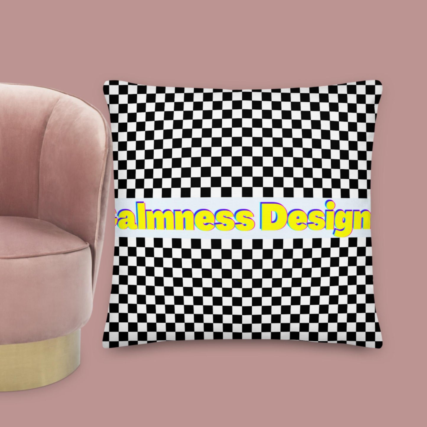 Checkered Calmness Designs, Premium Pillow