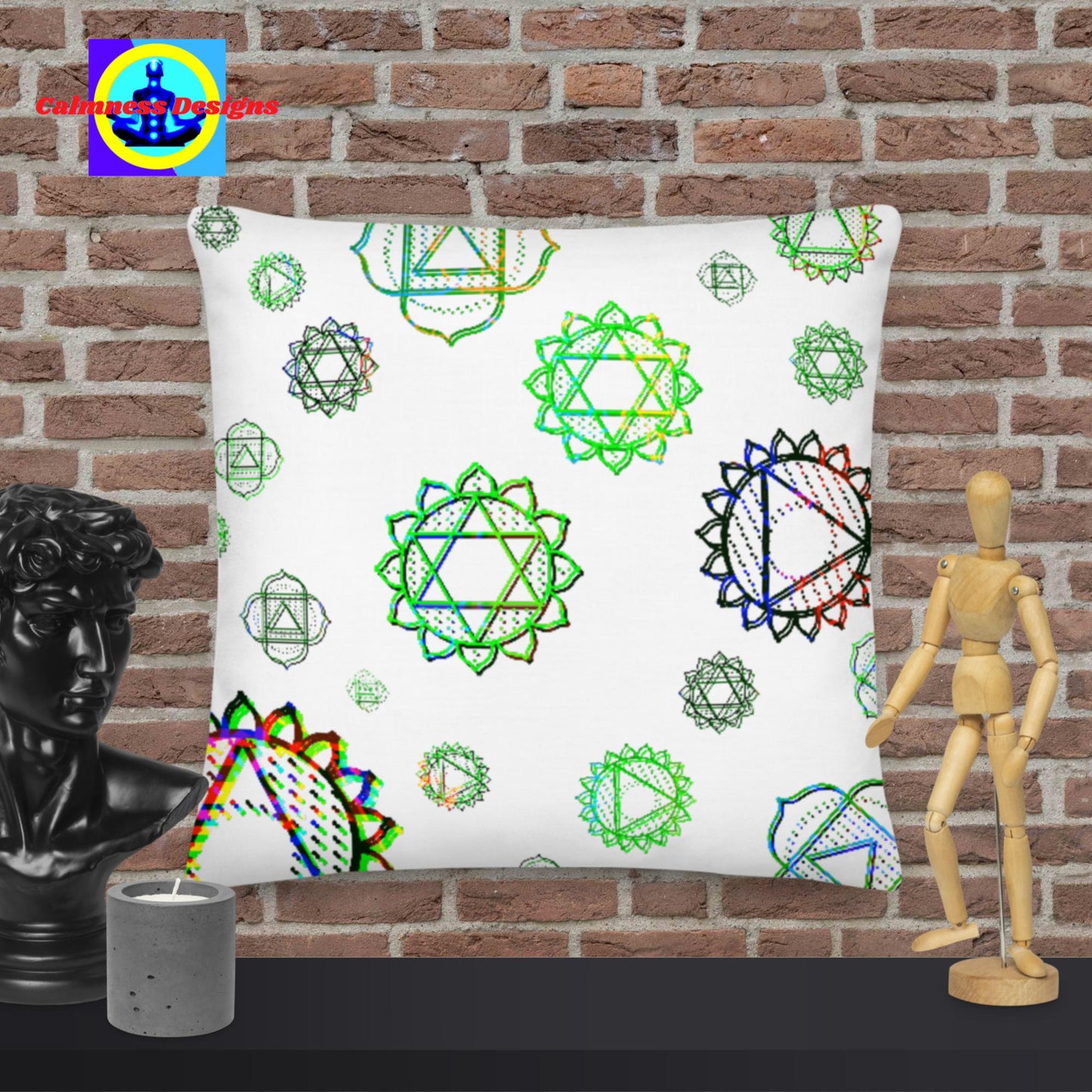 Dotted Muladhara Line Chakra Symbol, Premium Pillow