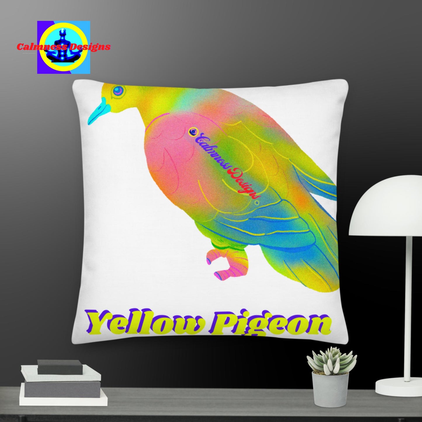 Yellow Pigeon, Designer's Styles, Premium Pillow