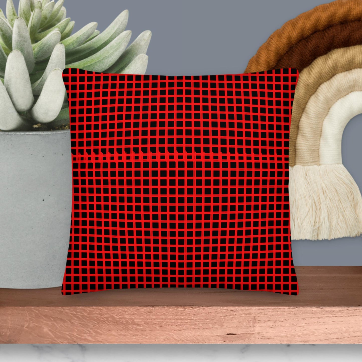 Grid Lines, Calmness Designs, Premium Pillow
