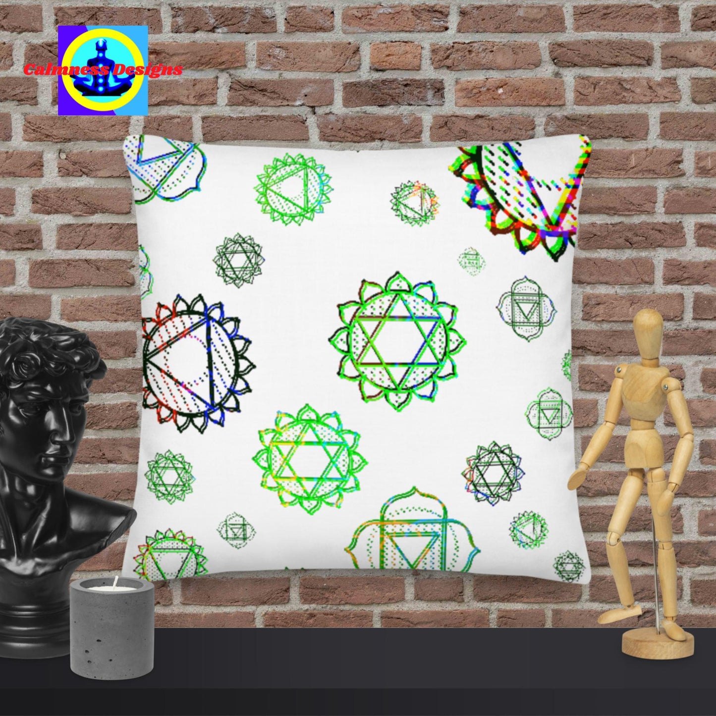 Dotted Muladhara Line Chakra Symbol, Premium Pillow