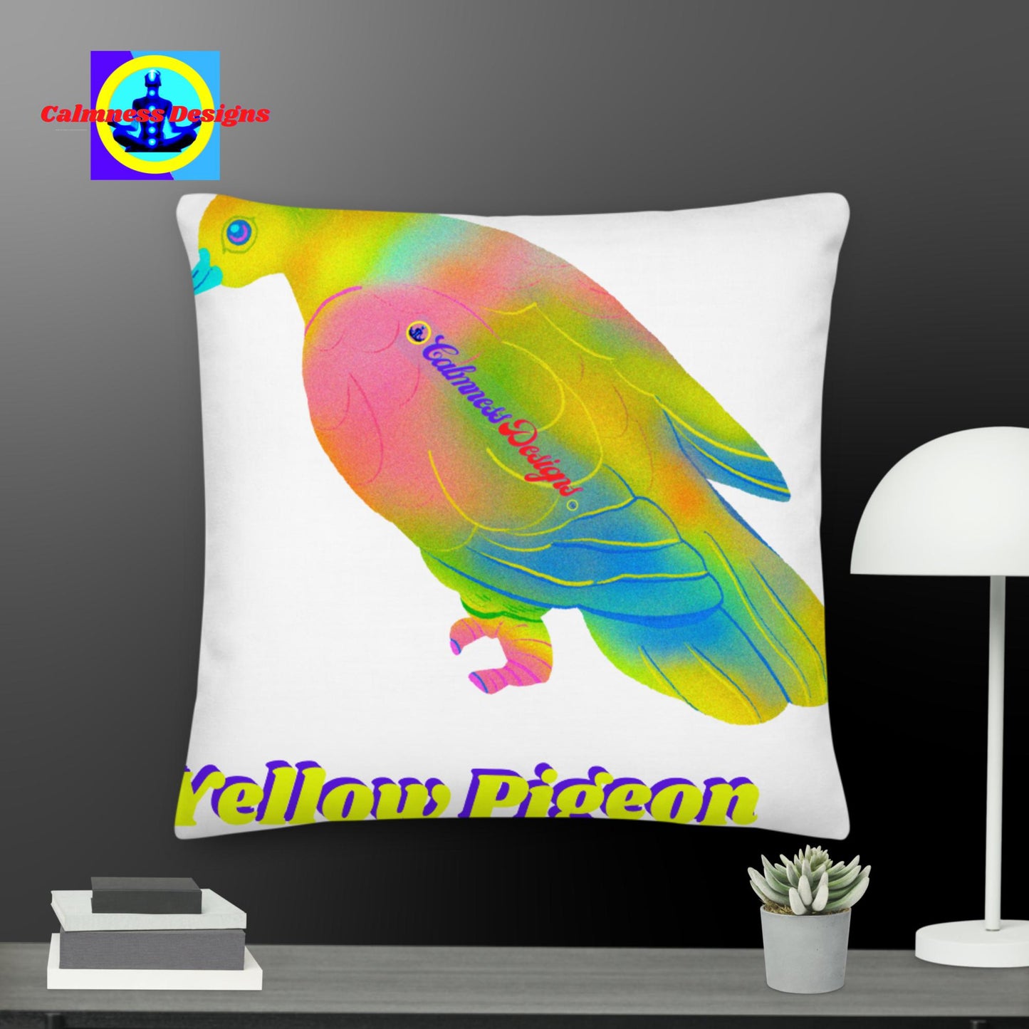 Yellow Pigeon, Designer's Styles, Premium Pillow