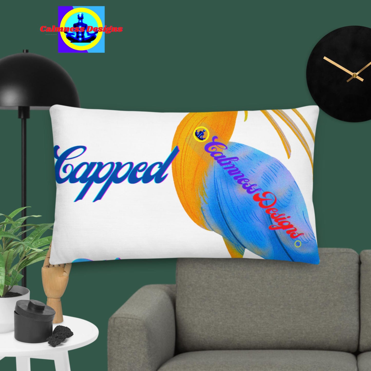 Vibrant Capped Heron, Premium Pillow