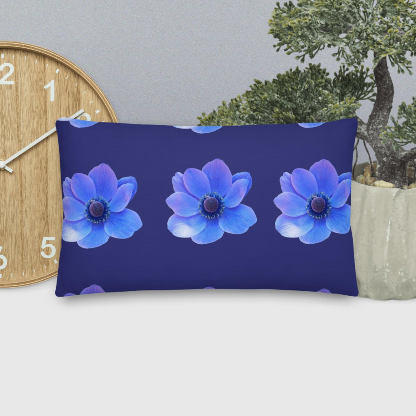 Calmness Designs Blue Flowers, Premium Pillow