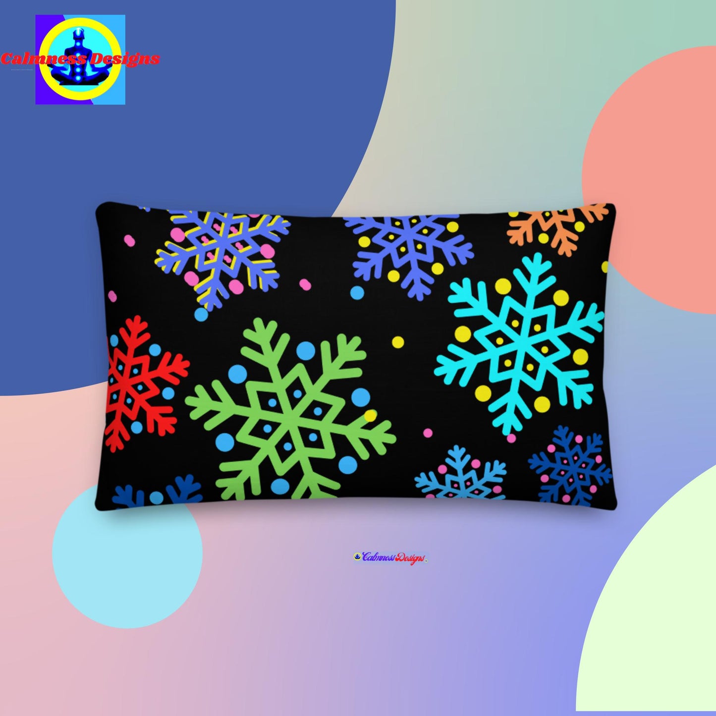 Christmas Elements Snow Flakes, Premium Pillow