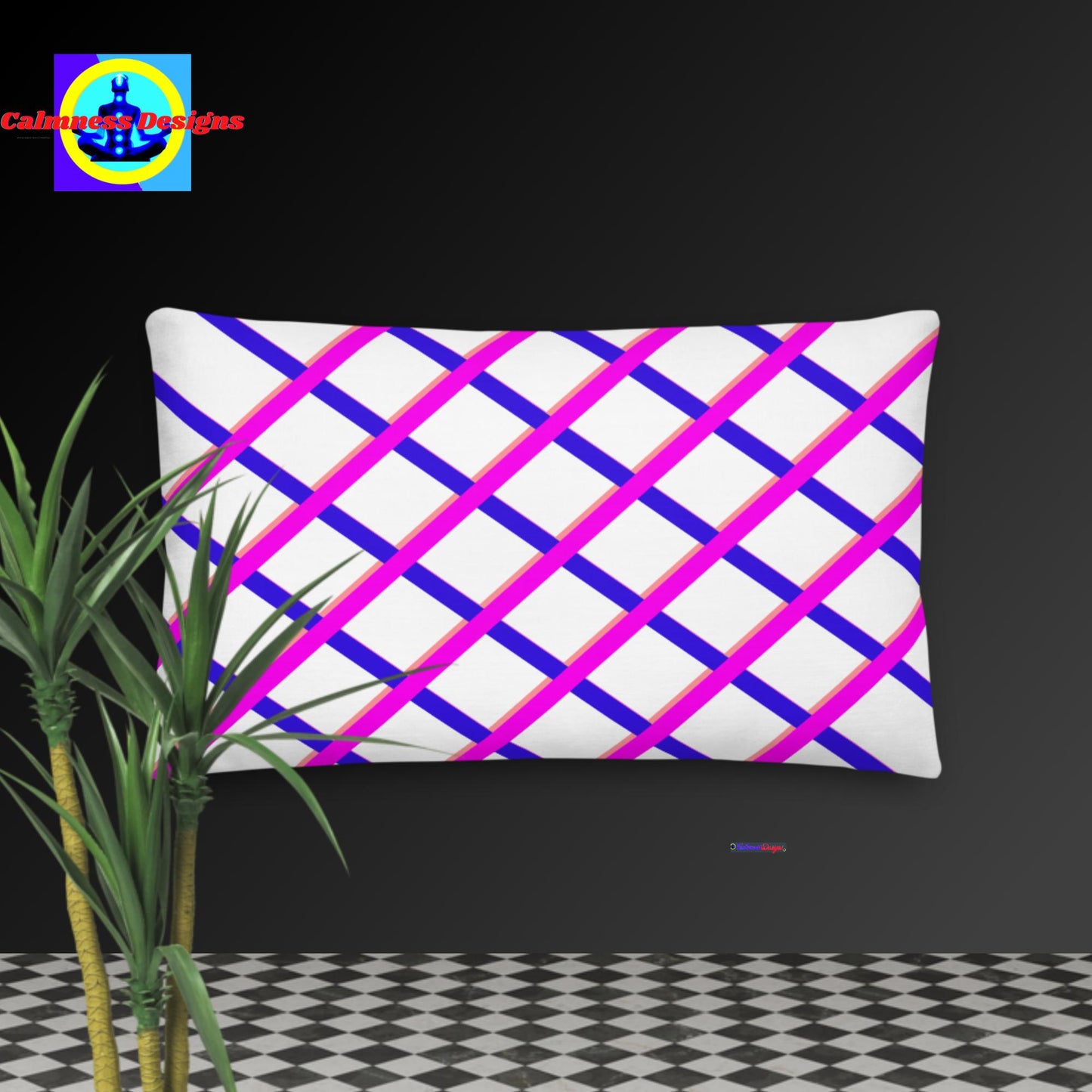 Calmness Designs Grid-Lines, Premium Pillow