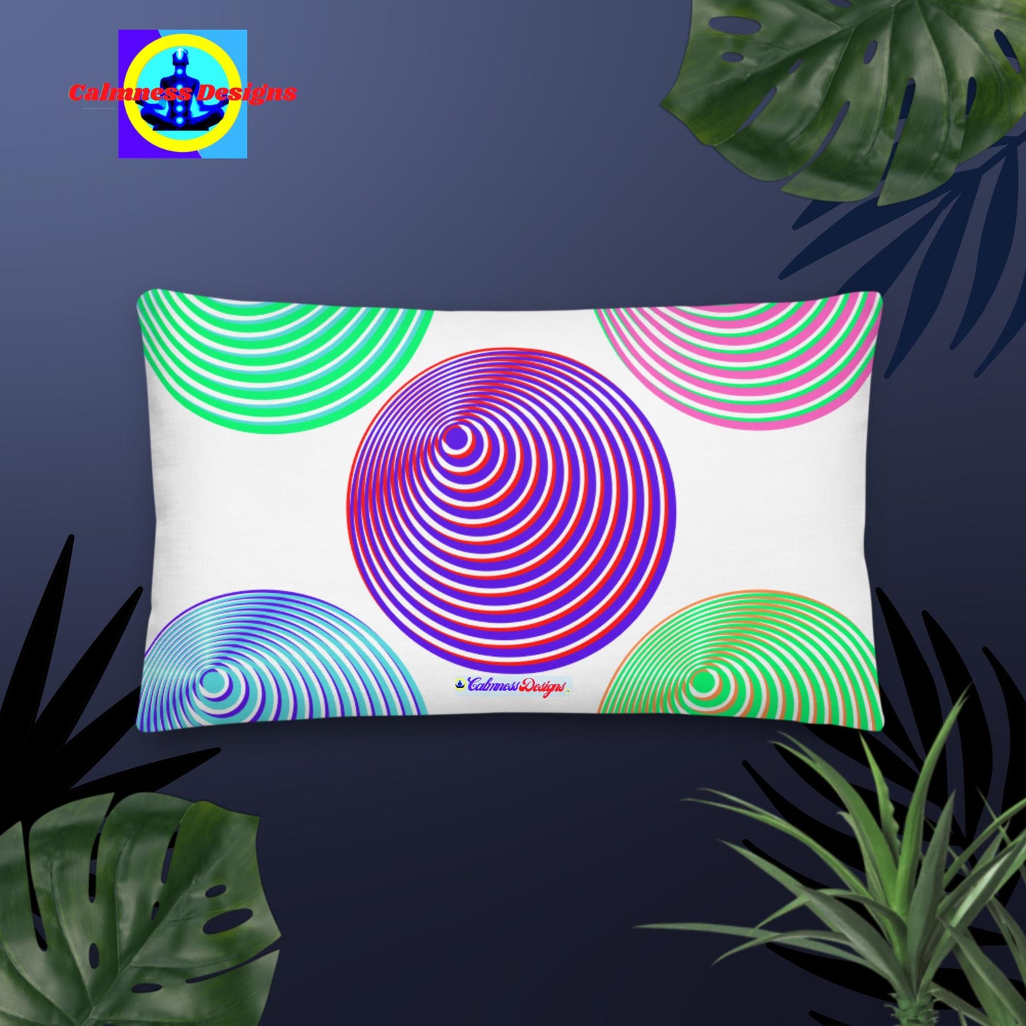 Checkered Circles, Premium Pillow