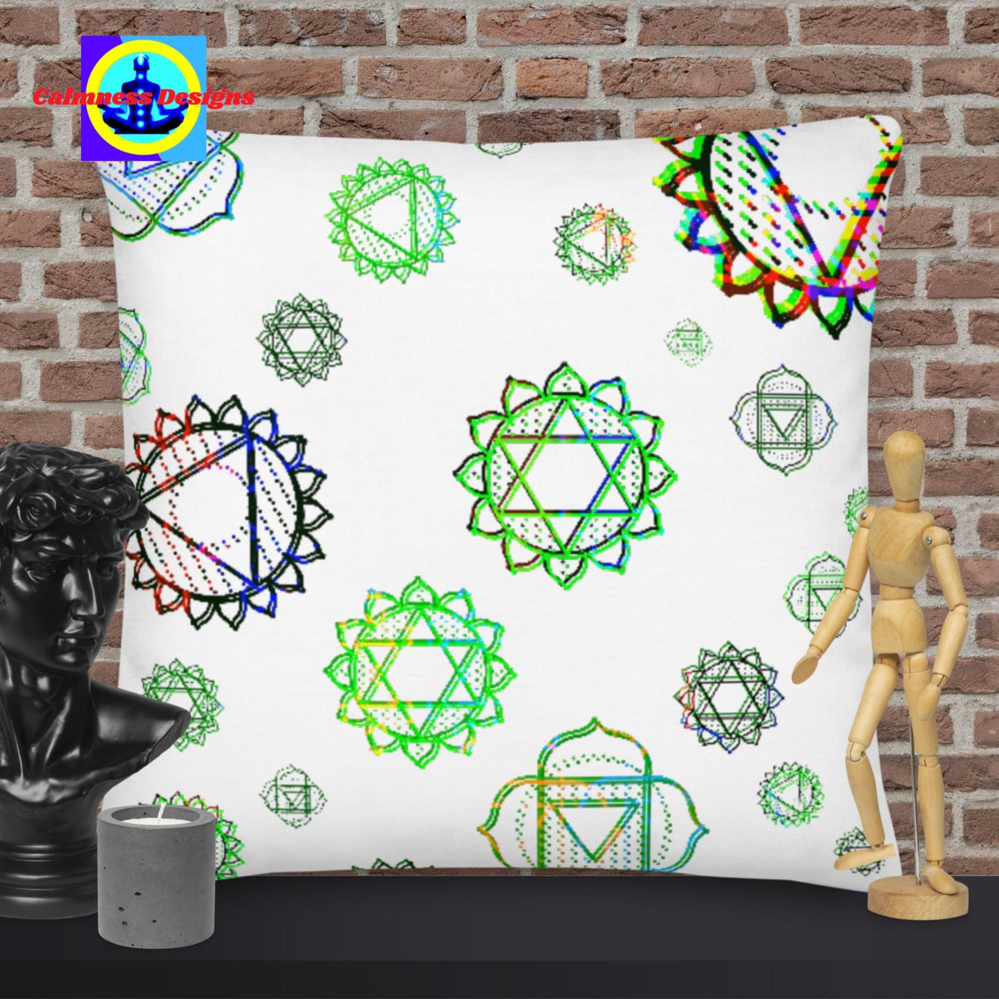 Dotted Muladhara Line Chakra Symbol, Premium Pillow