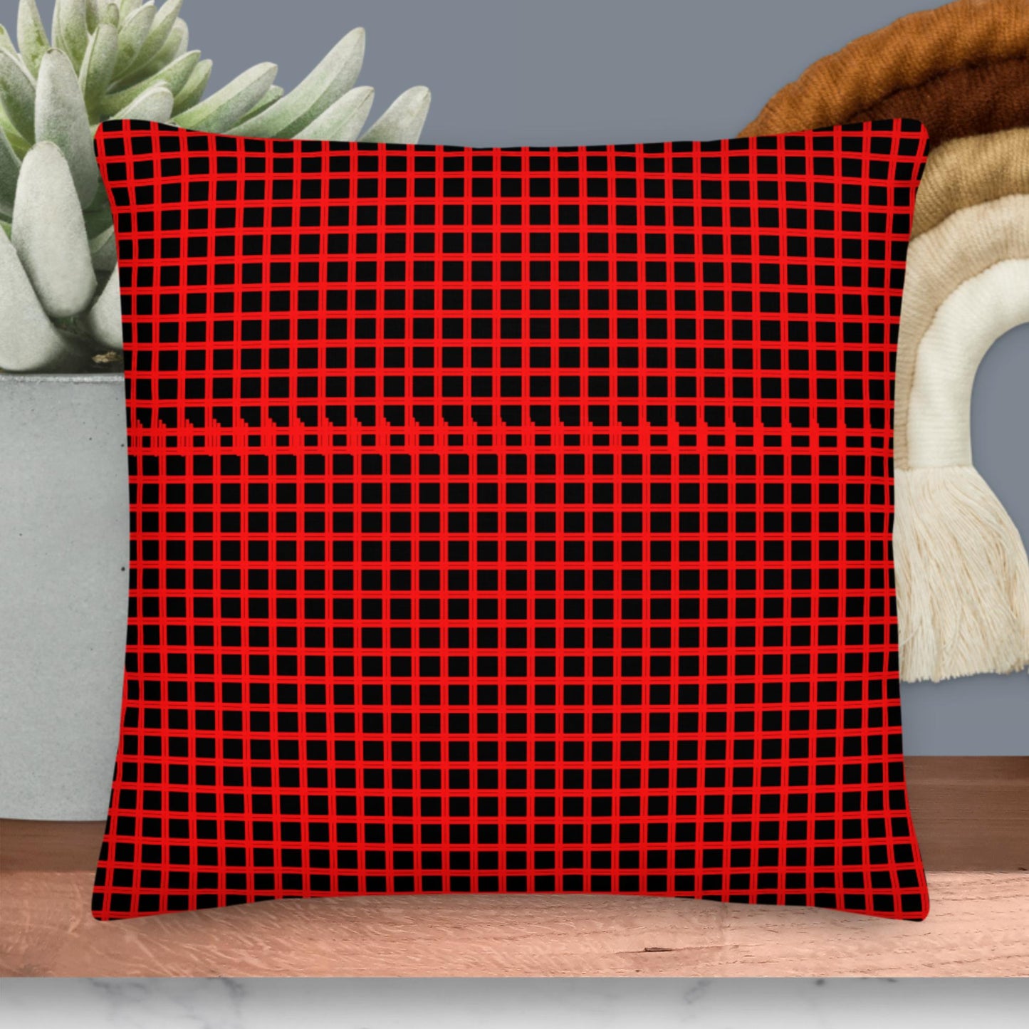 Grid Lines, Calmness Designs, Premium Pillow