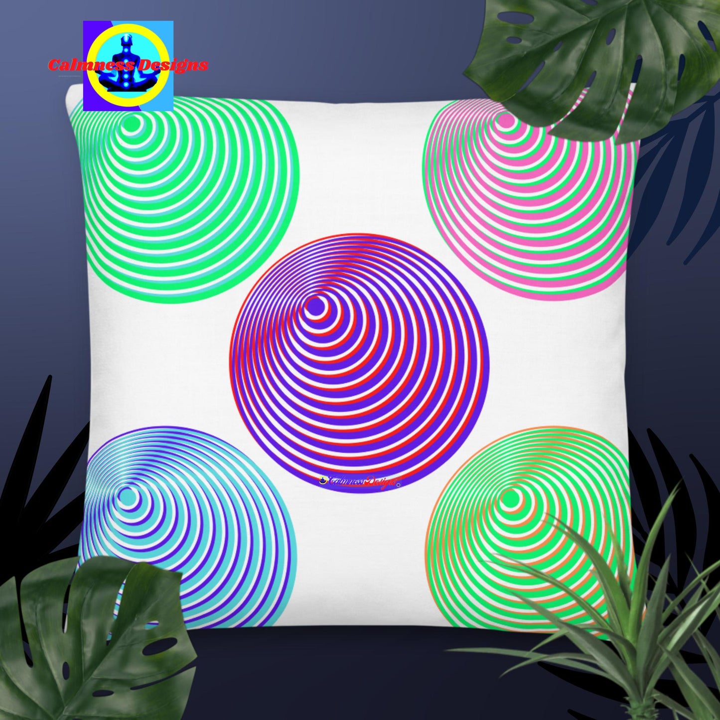 Checkered Circles, Premium Pillow