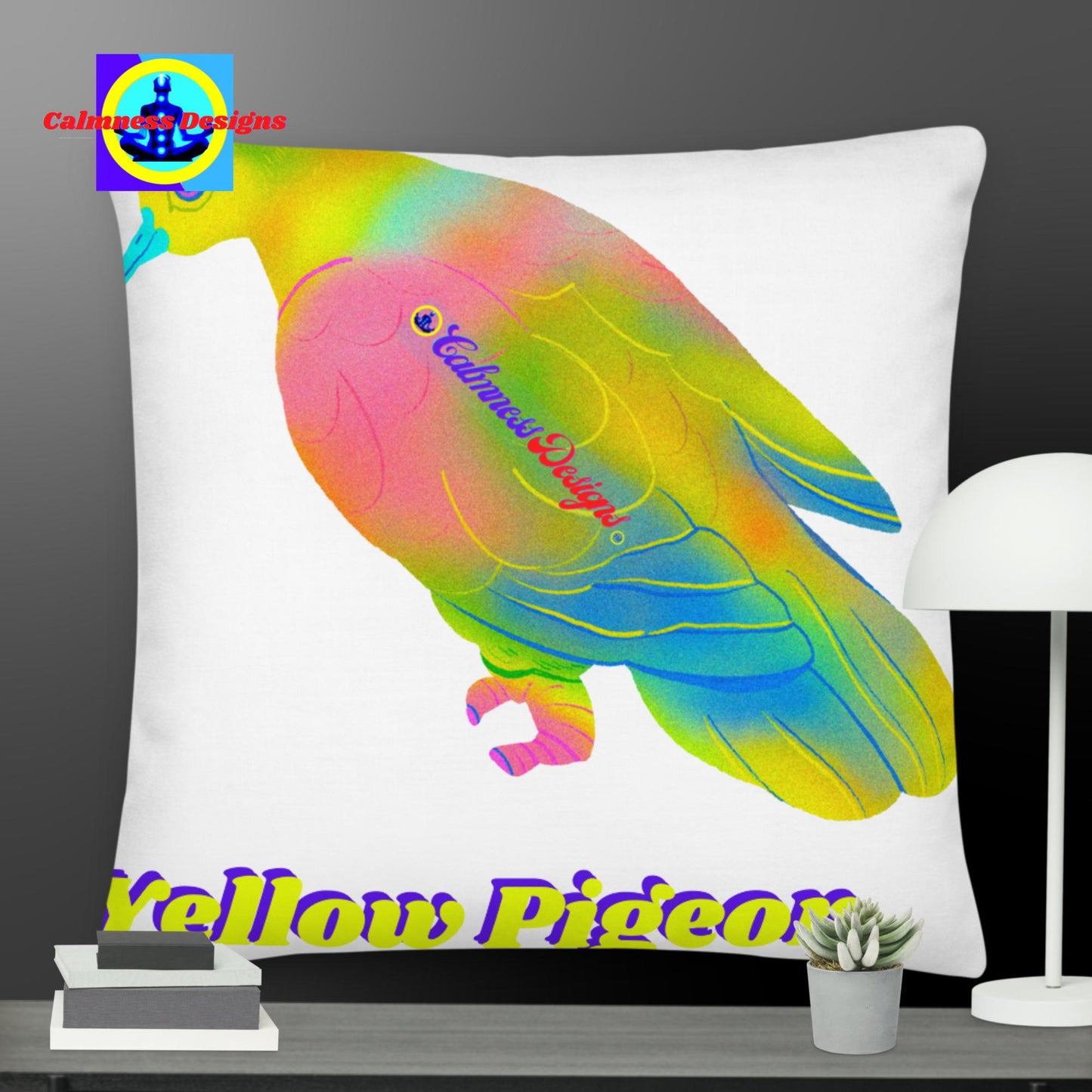 Yellow Pigeon, Designer's Styles, Premium Pillow