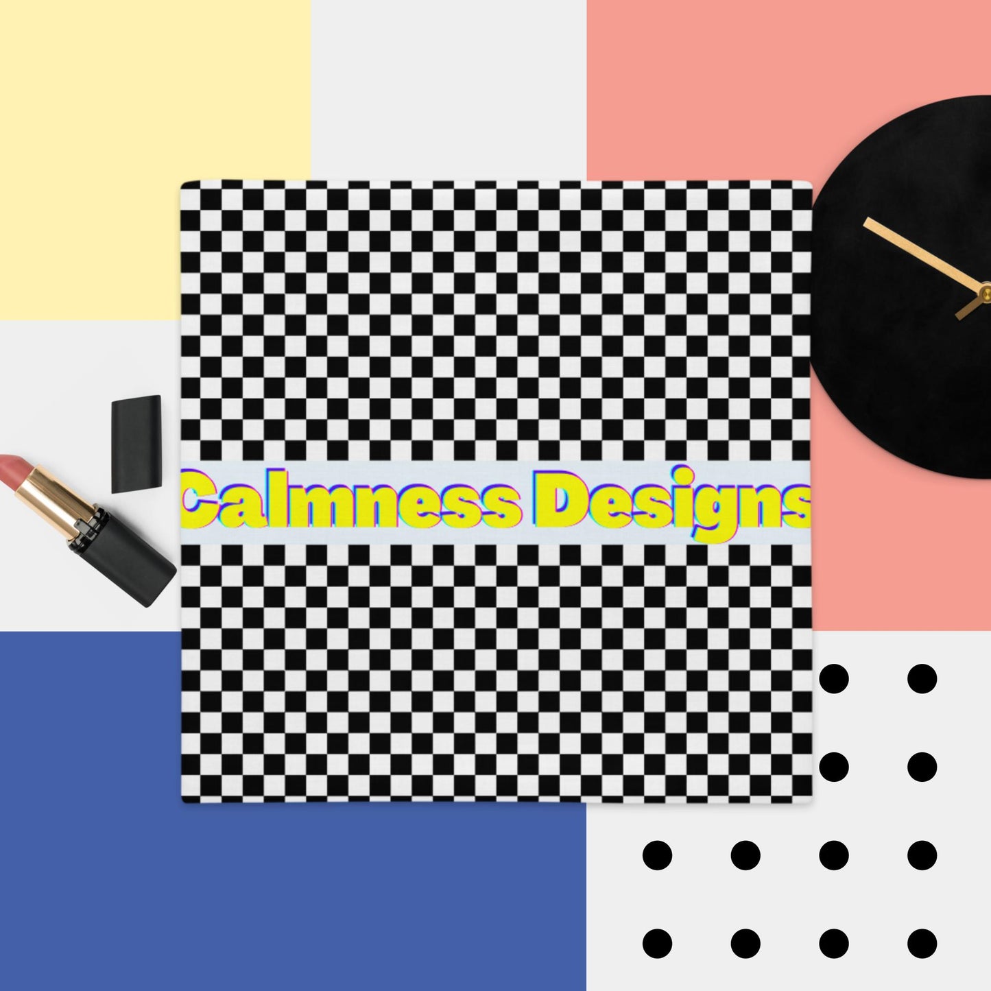 Checkered Calmness Designs, Premium Pillow Case