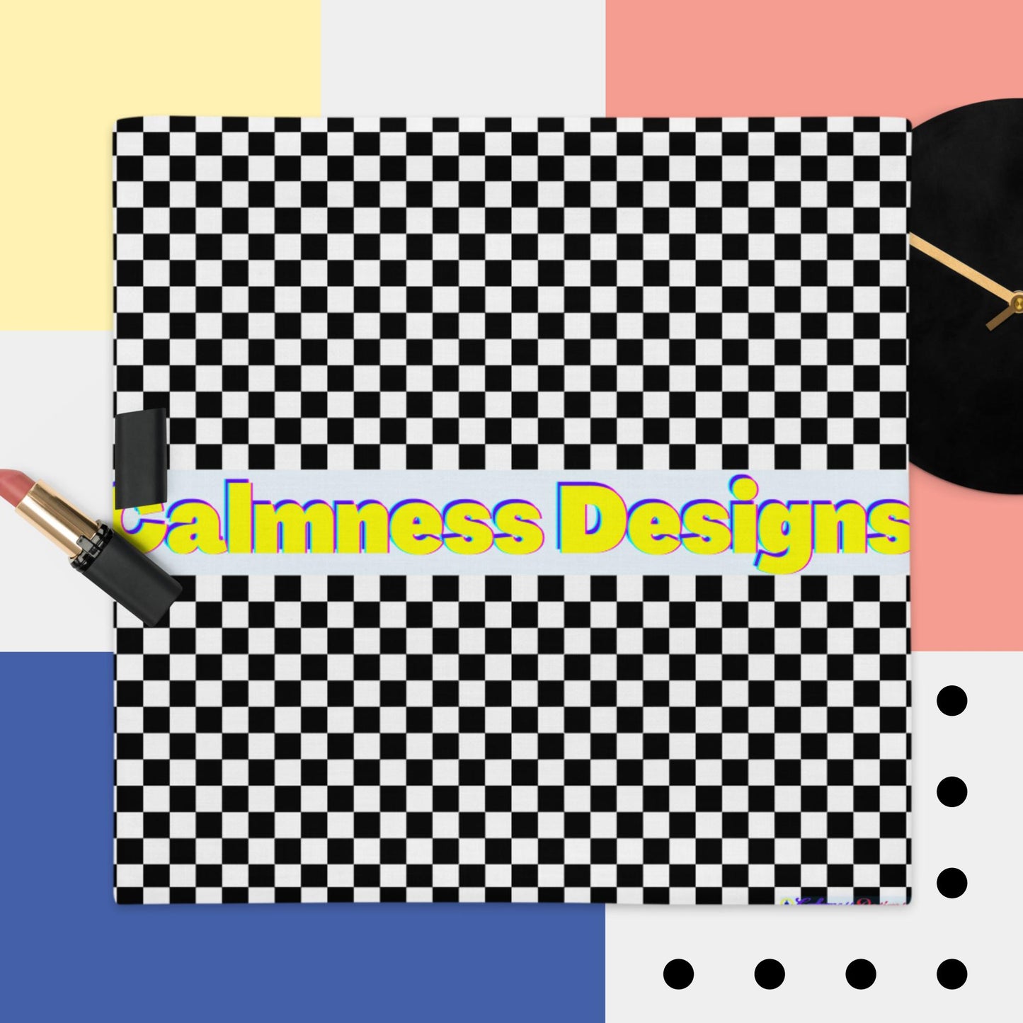 Checkered Calmness Designs, Premium Pillow Case