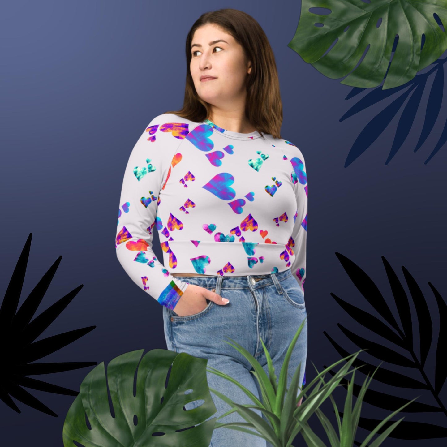 Static Hearts, Recycled long-sleeve crop top