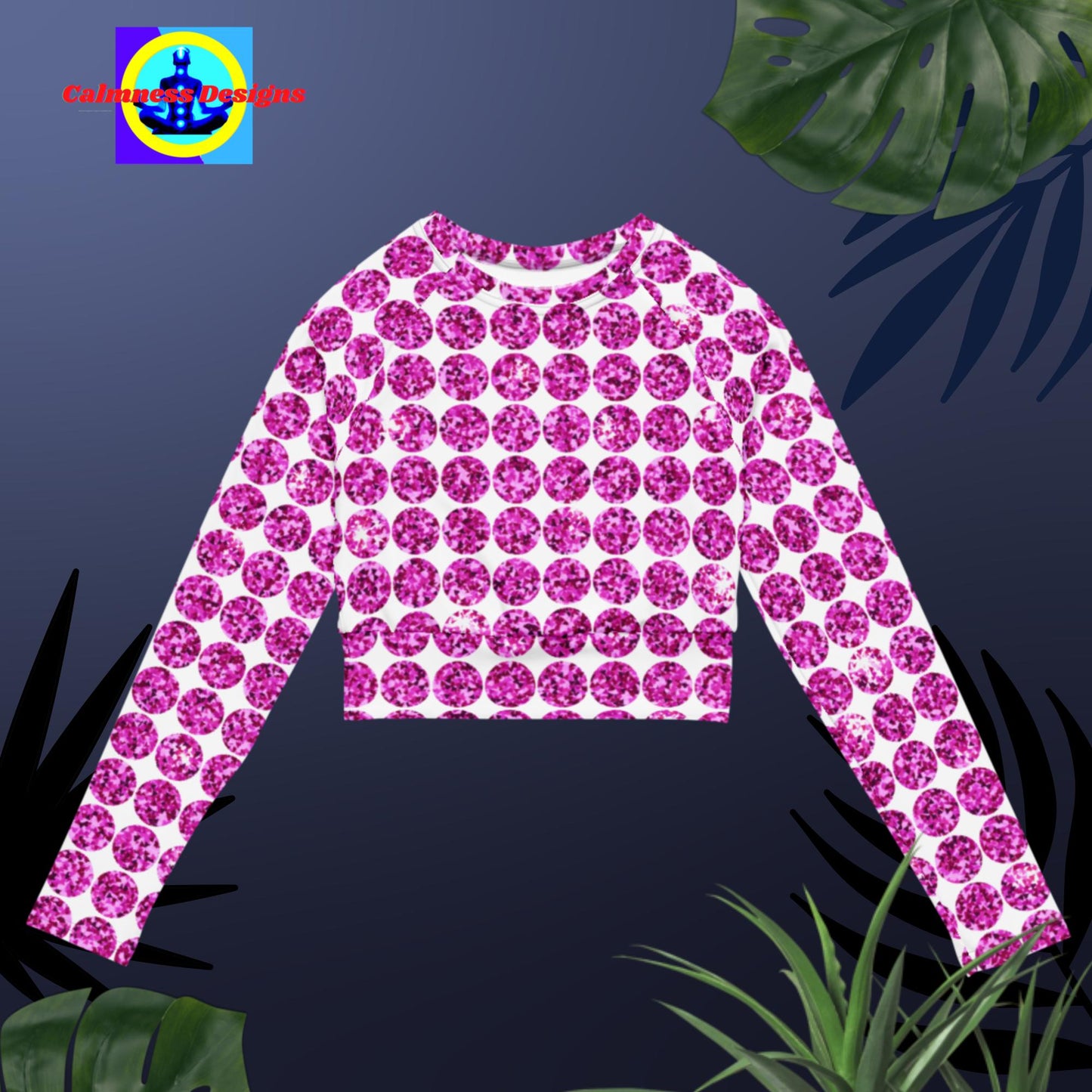 Oktoberfest Seamless Pattern, Recycled long-sleeve crop top