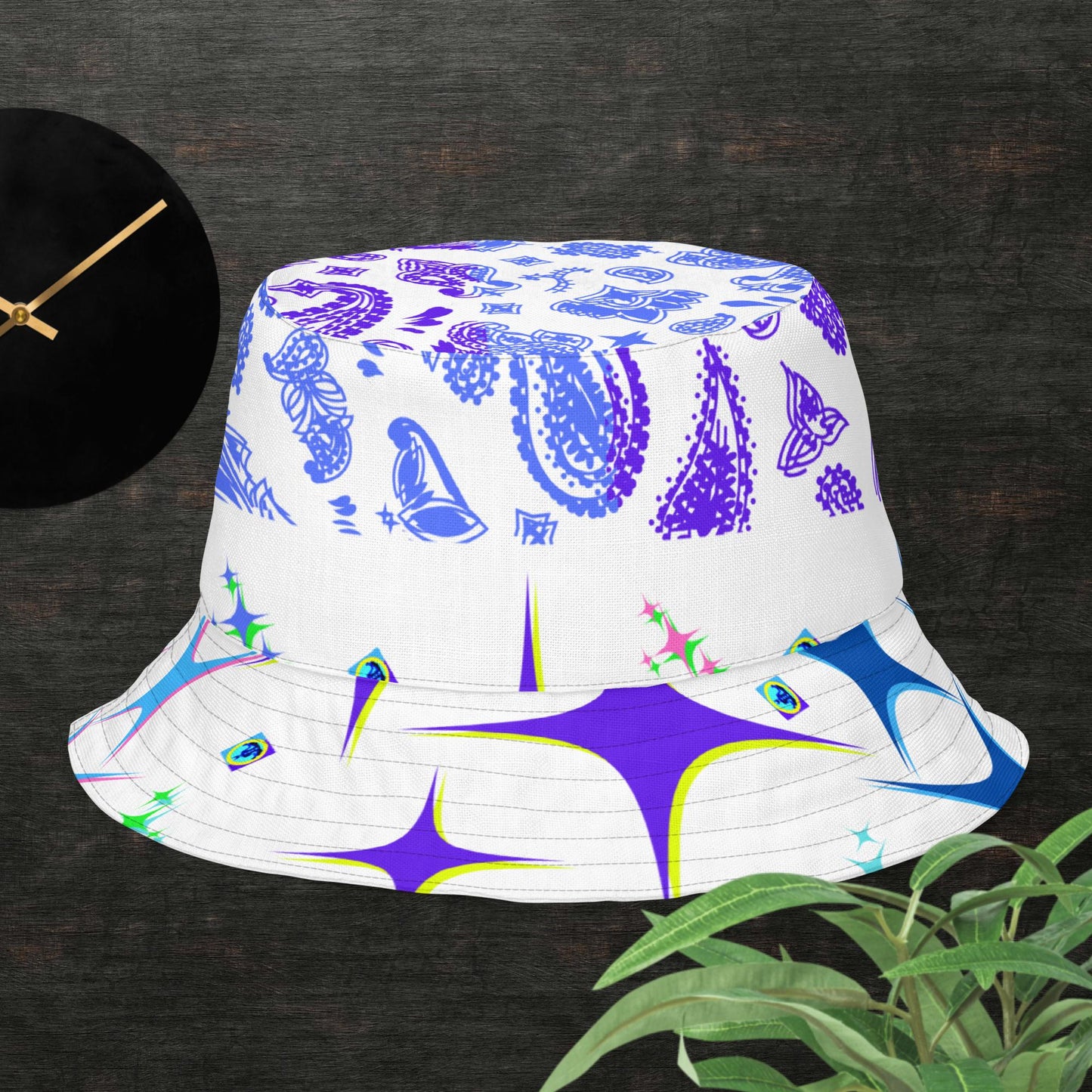 Sparkling Stars, Parsley, Bandana, Reversible bucket hat