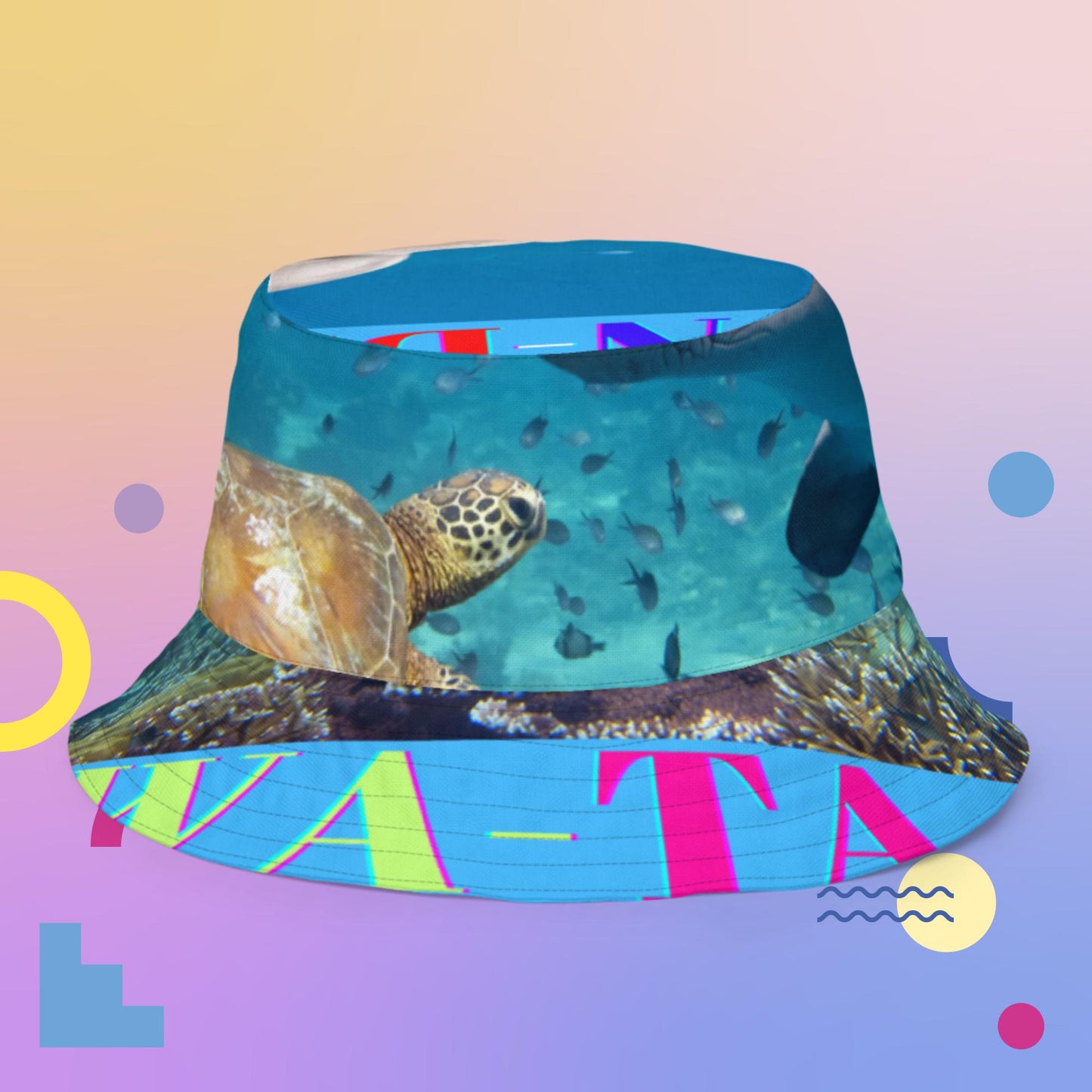 Dolphin and Turtle, Under-Water, Fishes, UN-DA WA-TA, Reversible bucket hat