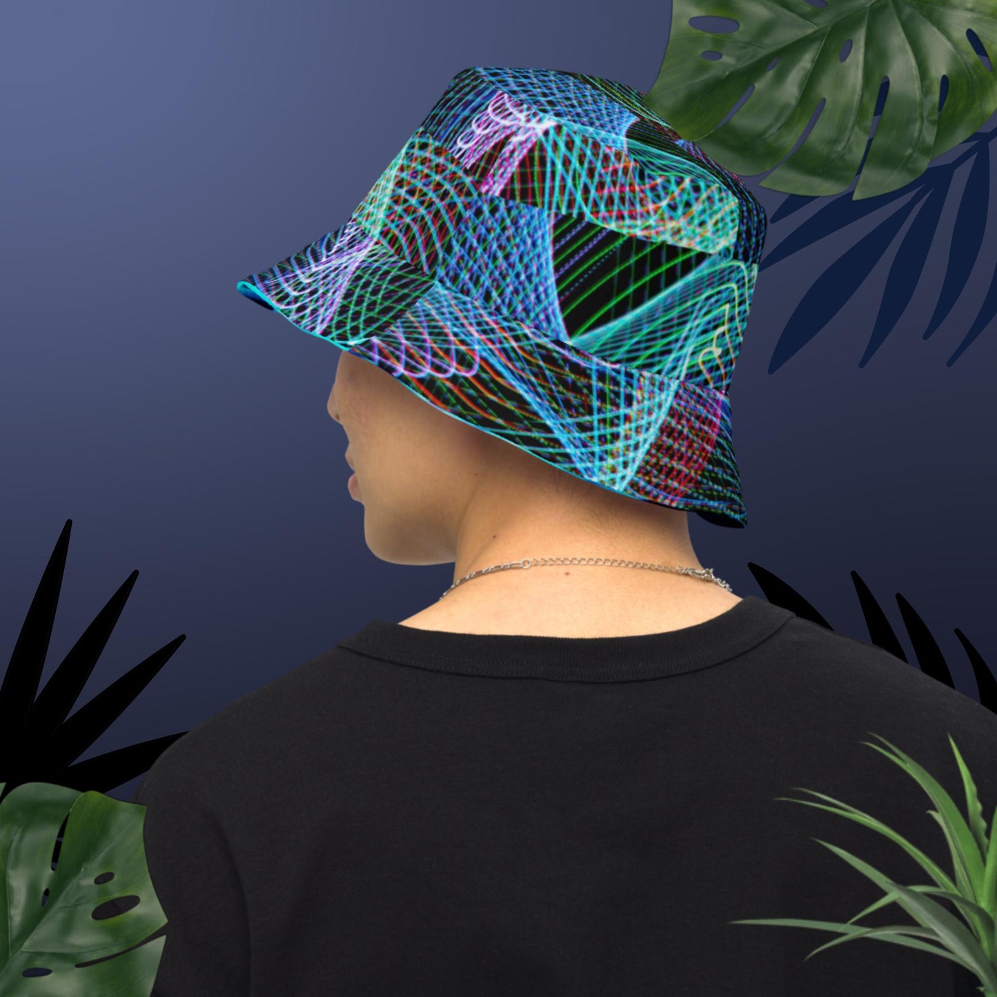 Abstract Freezelight Curves, Reversible bucket hat